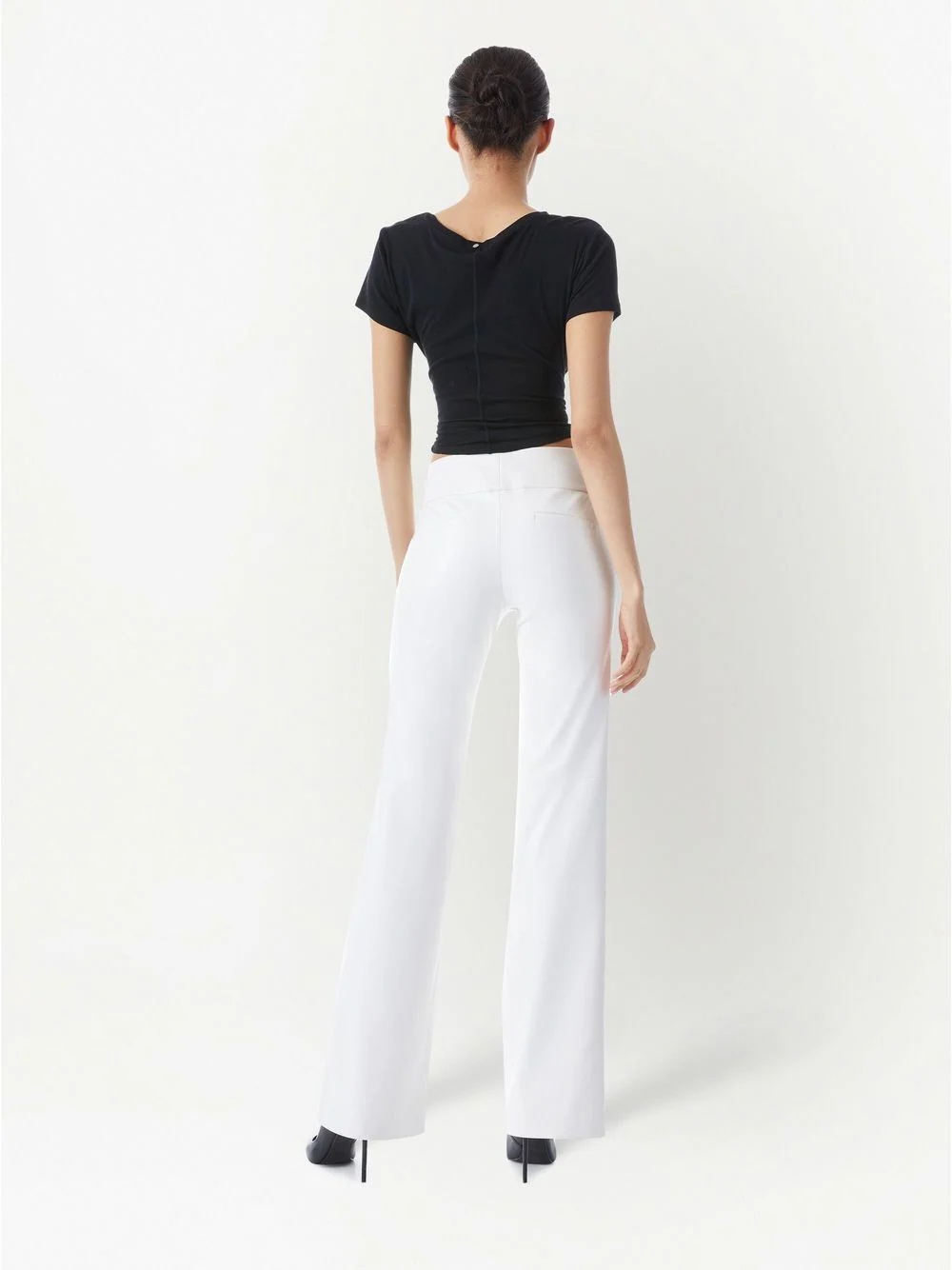 Olivia vegan-leather flared trousers - 4