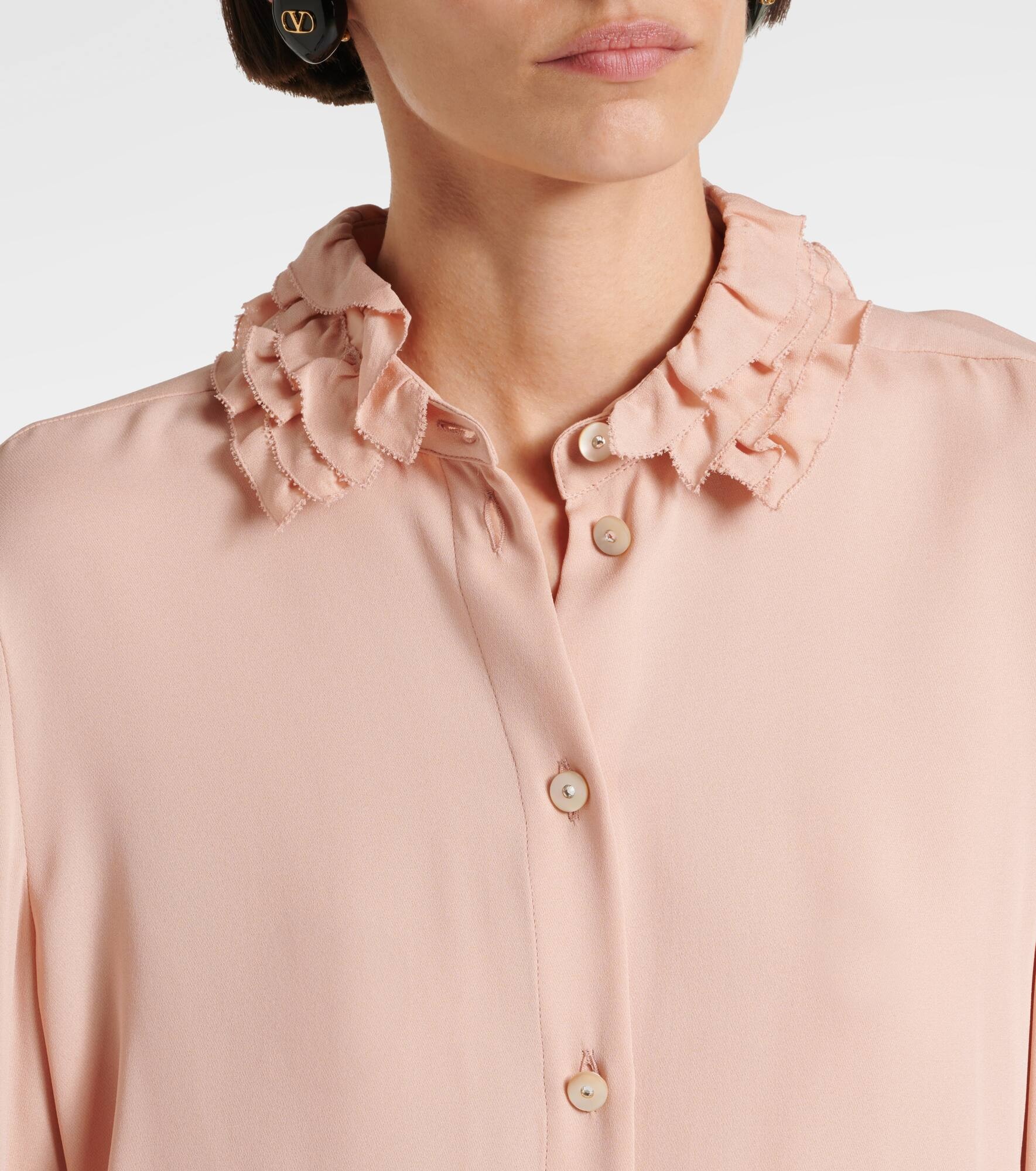 Ruffled silk georgette shirt - 4