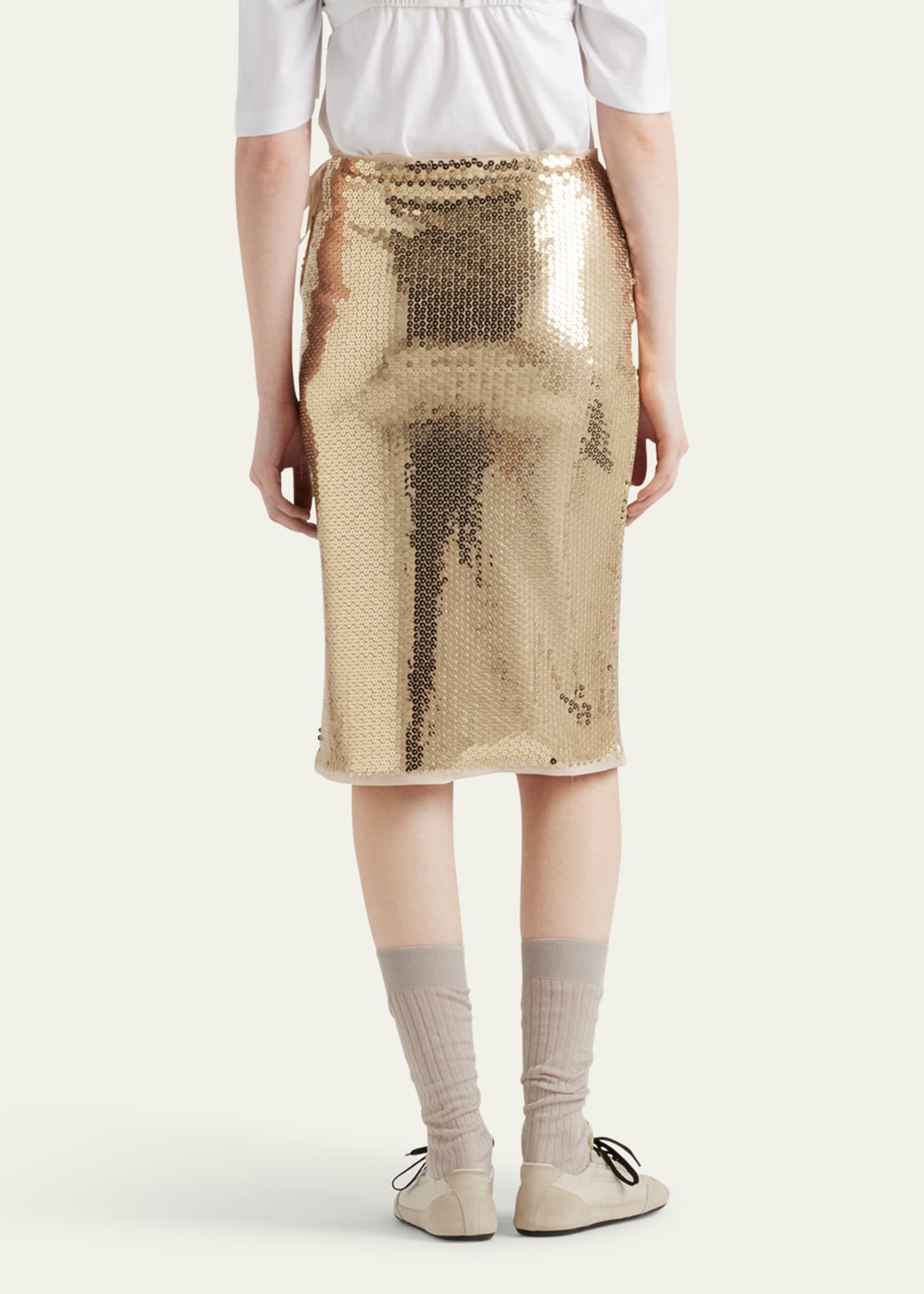 Sequined Side-Tie Skirt - 3