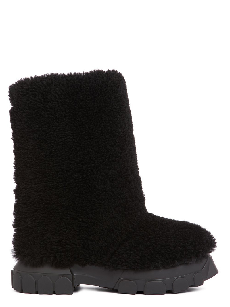 Black Shearling Lunar Tractor Boots 1