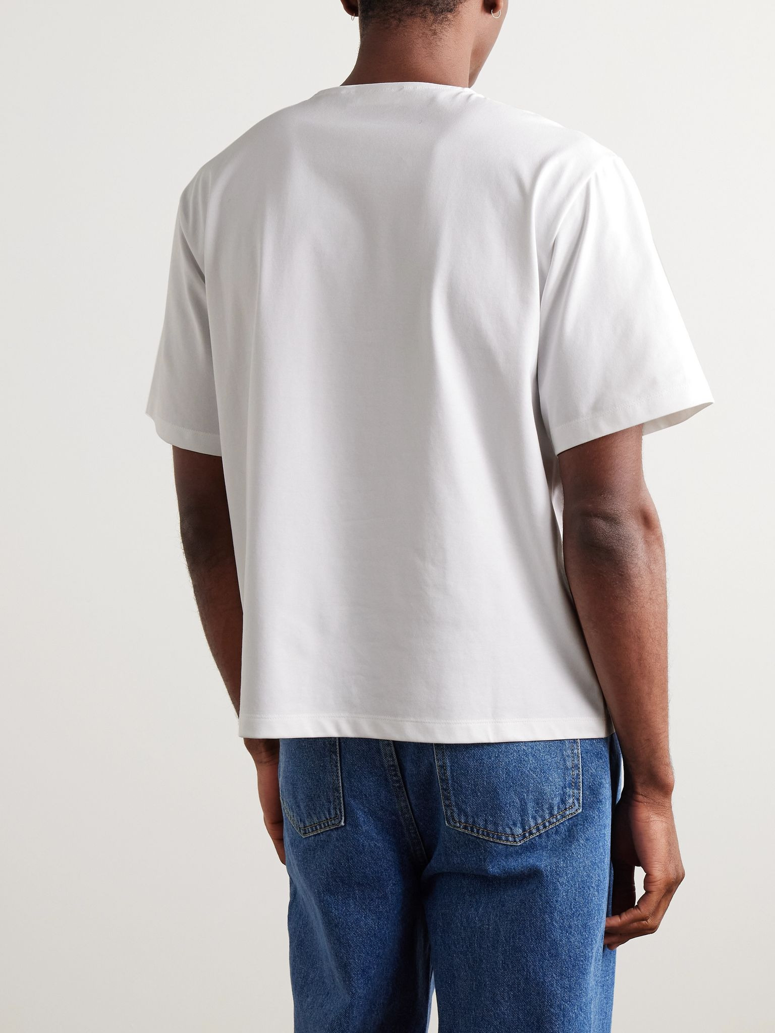 Cotton-Blend Jersey T-Shirt White - 4