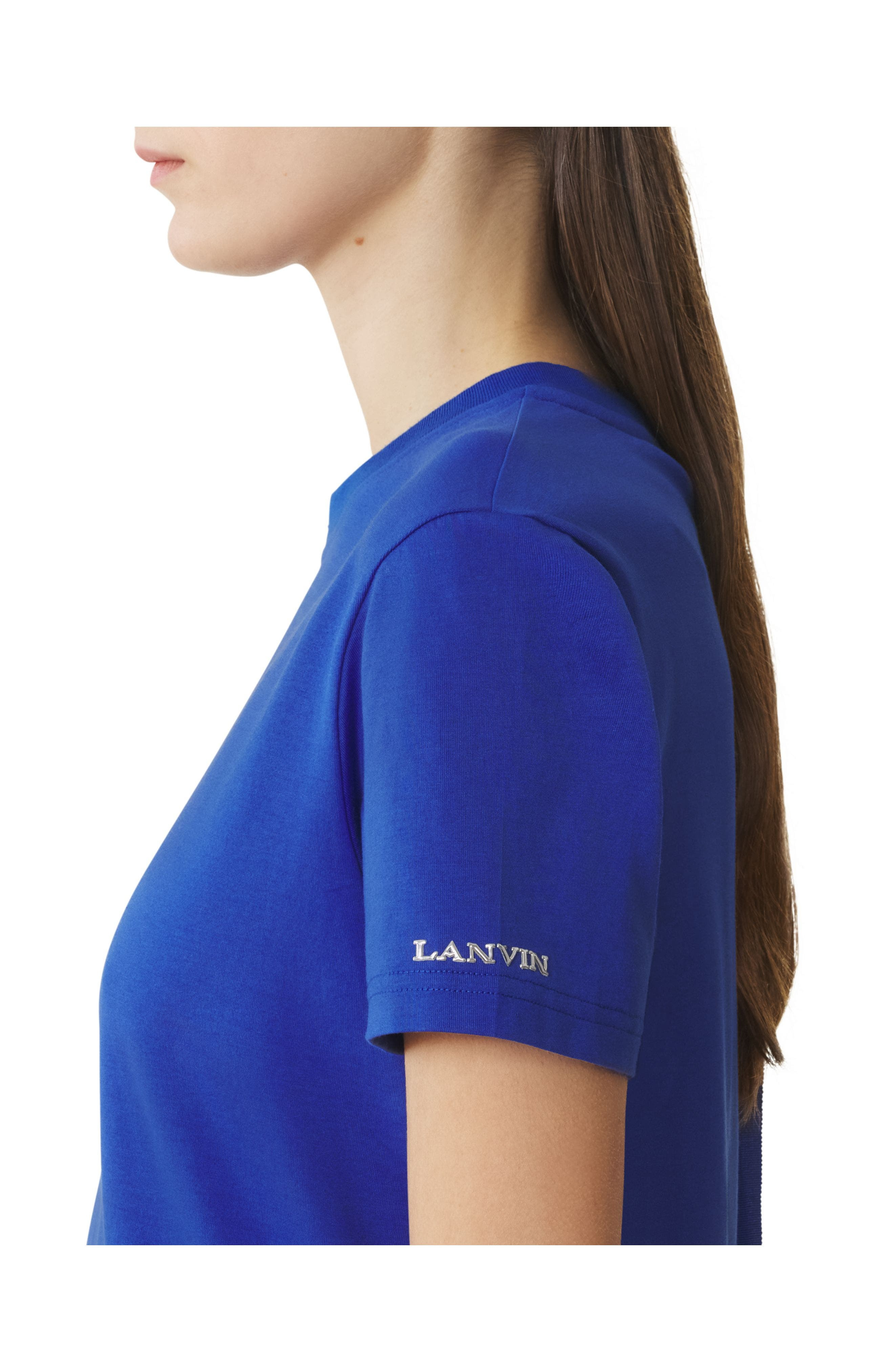 Lanvin Cotton T-Shirt With Ribbon Detail in Indigo at Nordstrom - 5