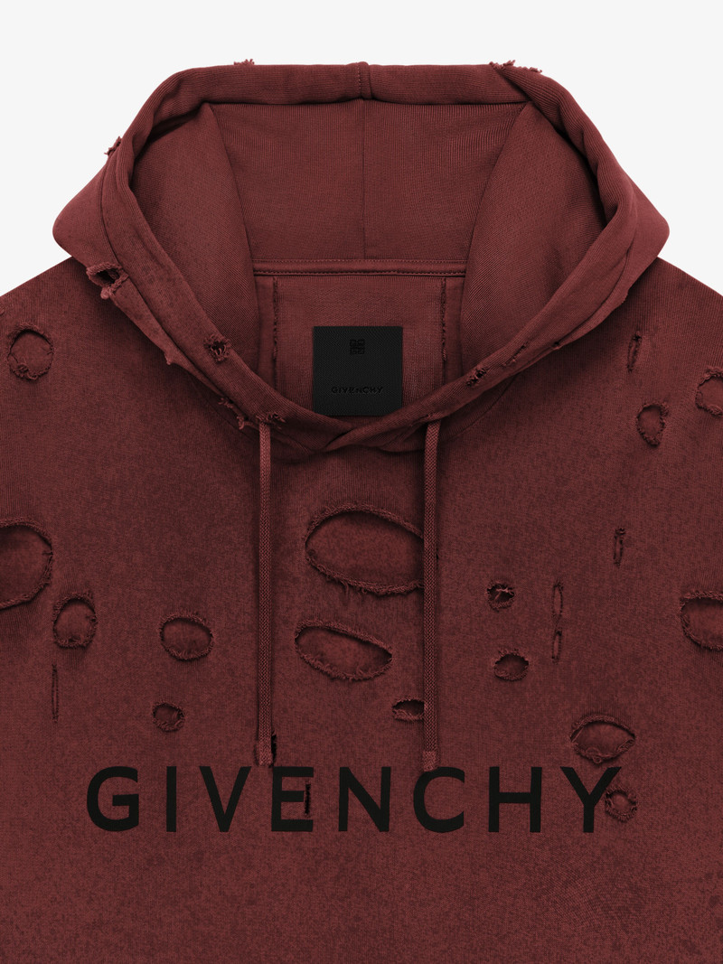 GIVENCHY HOODIE IN DESTROYED FLEECE 5