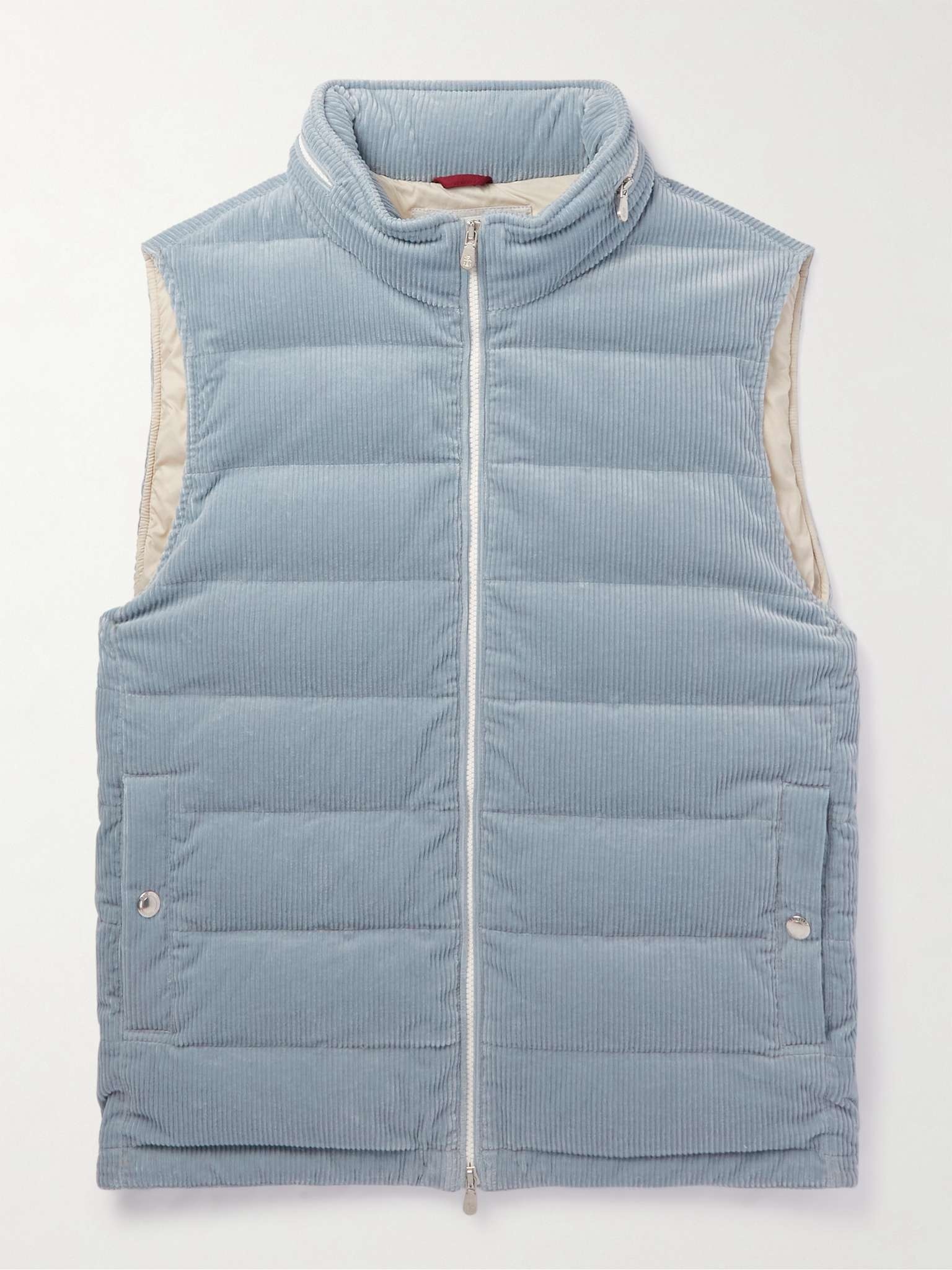 Quilted Cotton-Blend Corduroy Hooded Down Gilet - 1