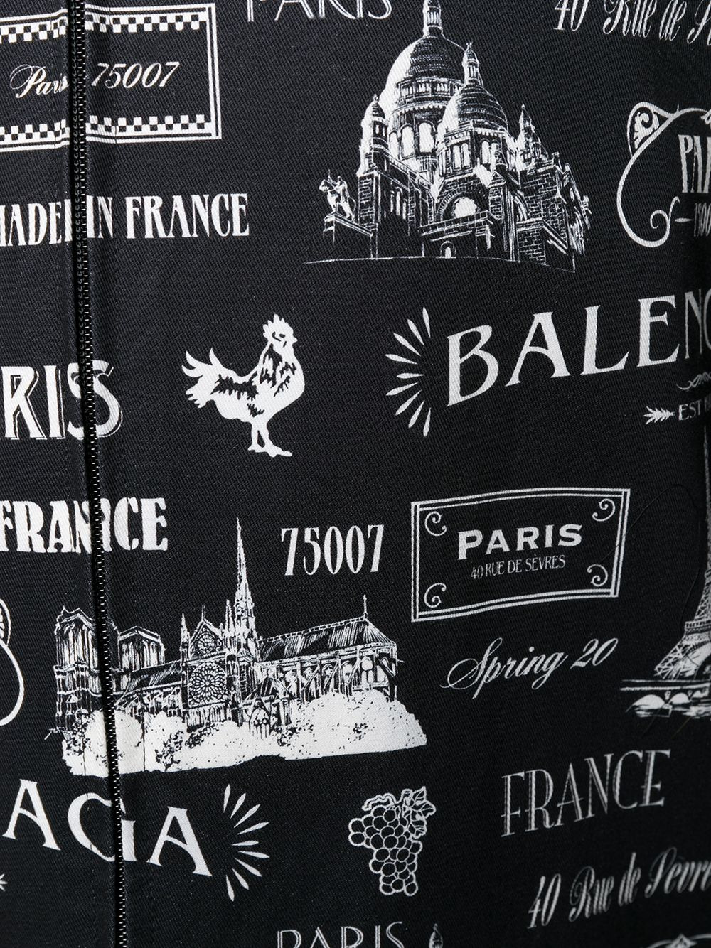 Paris-print layered-sleeve jacket - 5