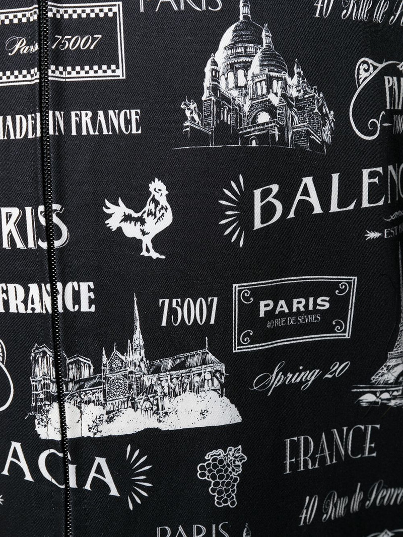 Paris-print layered-sleeve jacket 5