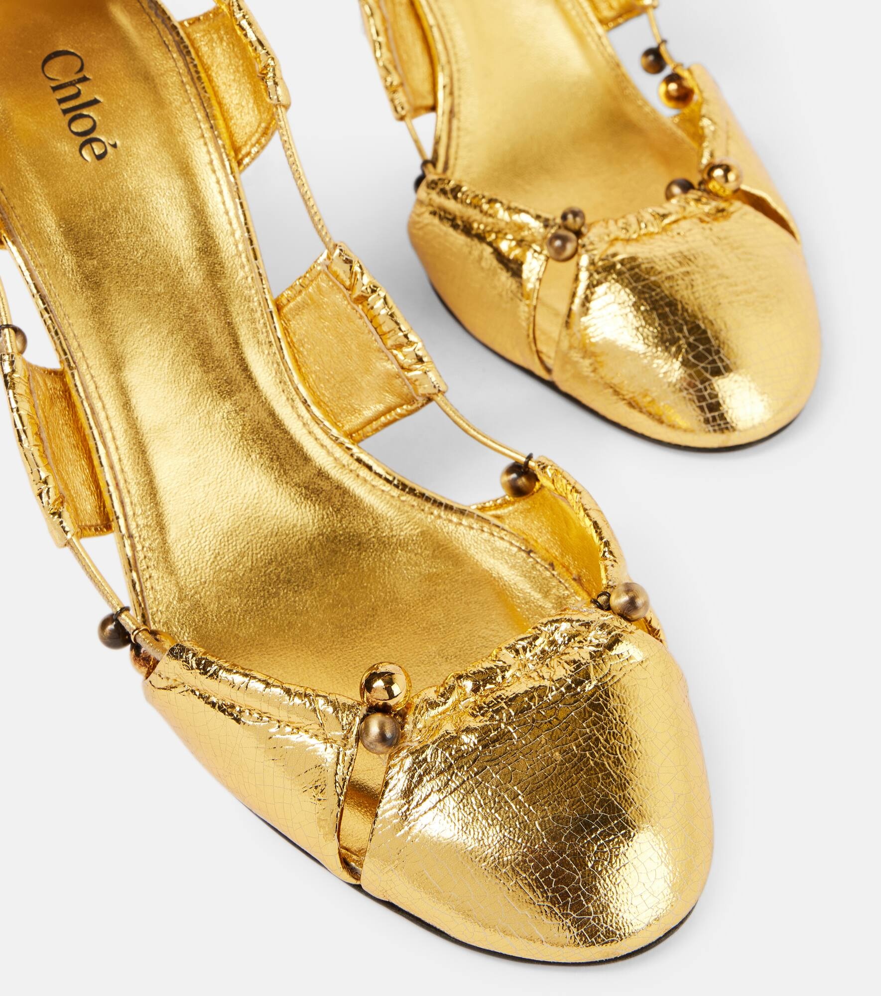 Luna metallic leather pumps - 5