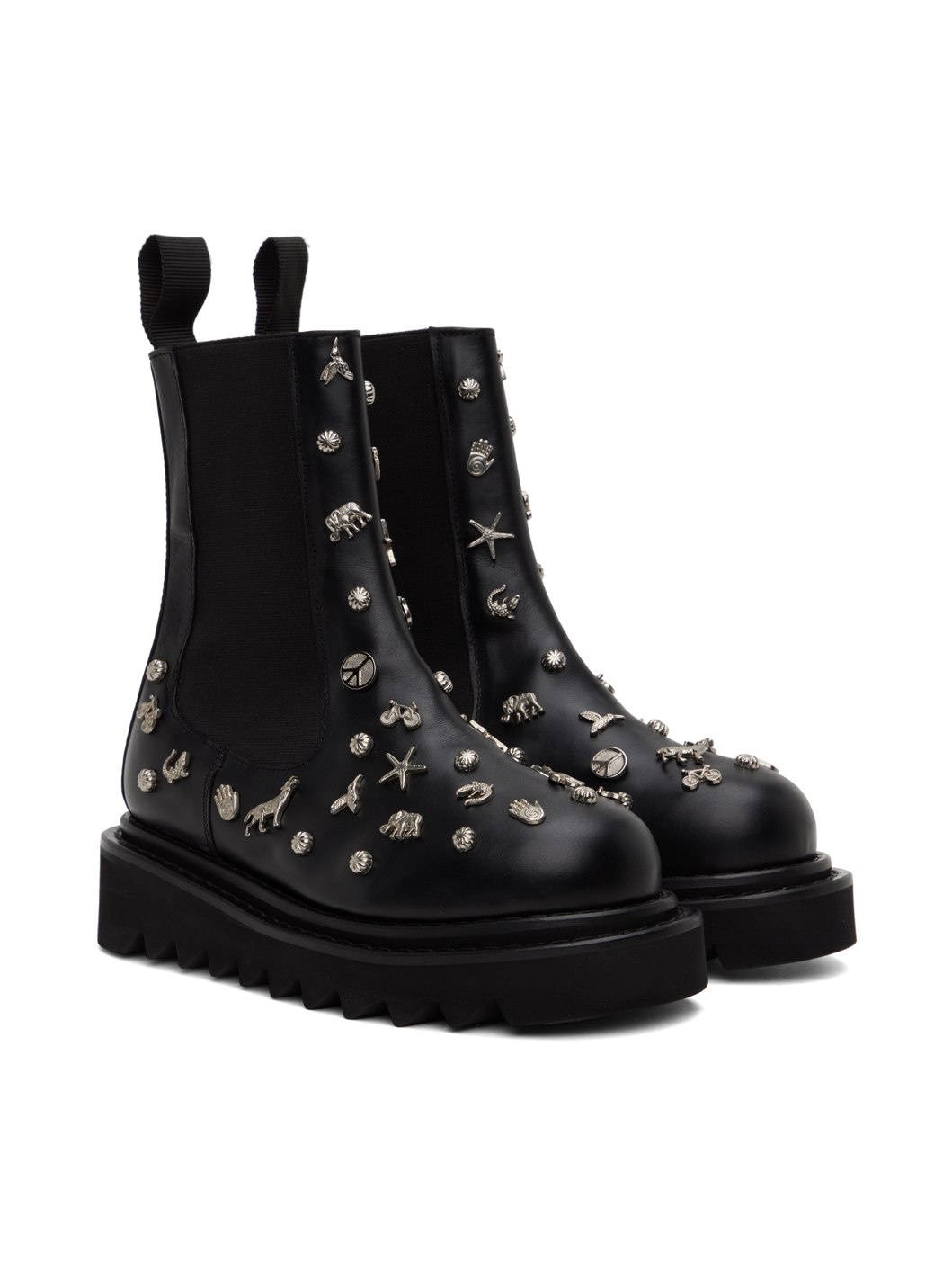 Black Embellished Boots - 4