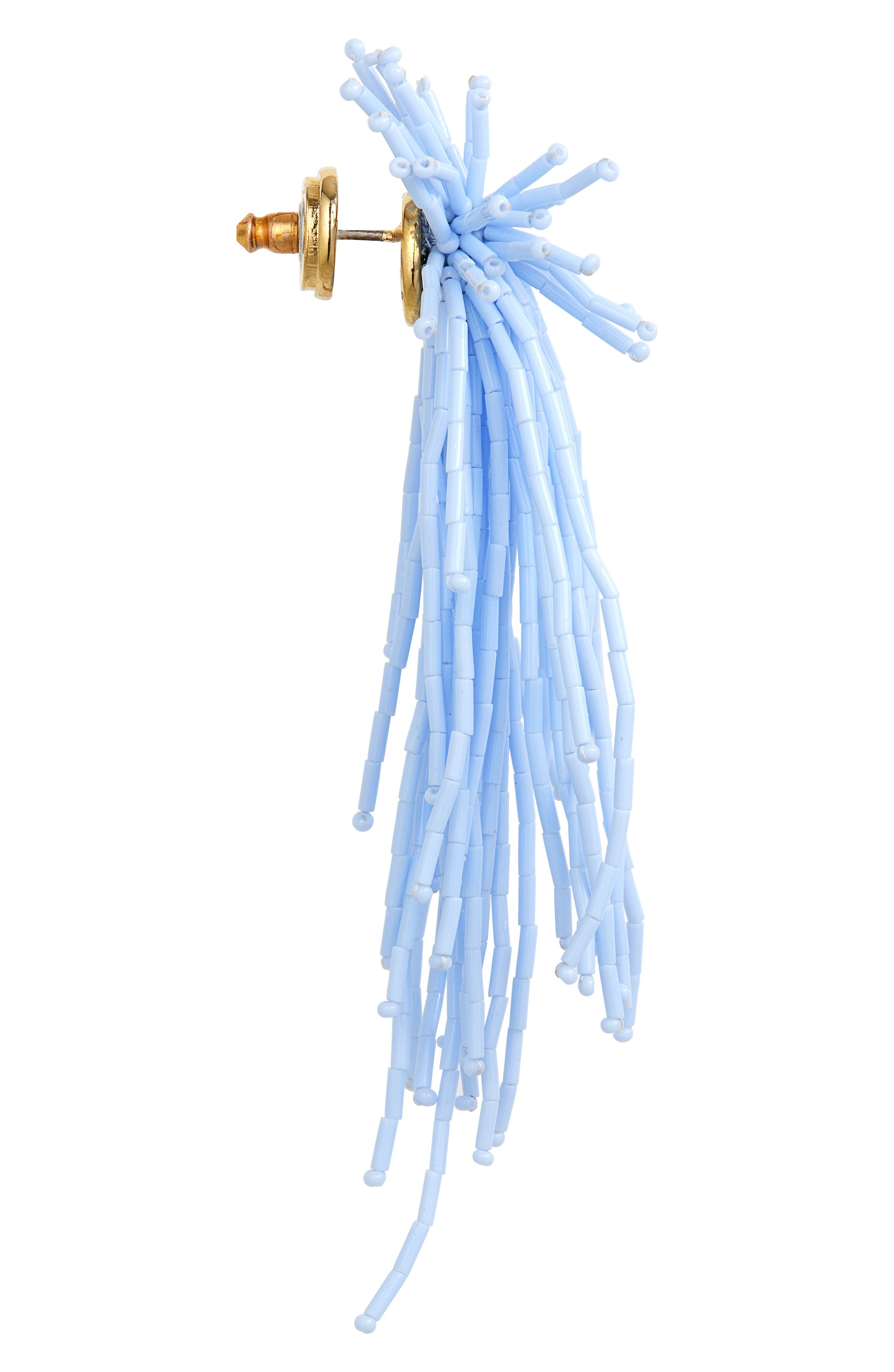 Oscar de la Renta Firework Beaded Tassel Earrings in Denim Blue at Nordstrom - 5
