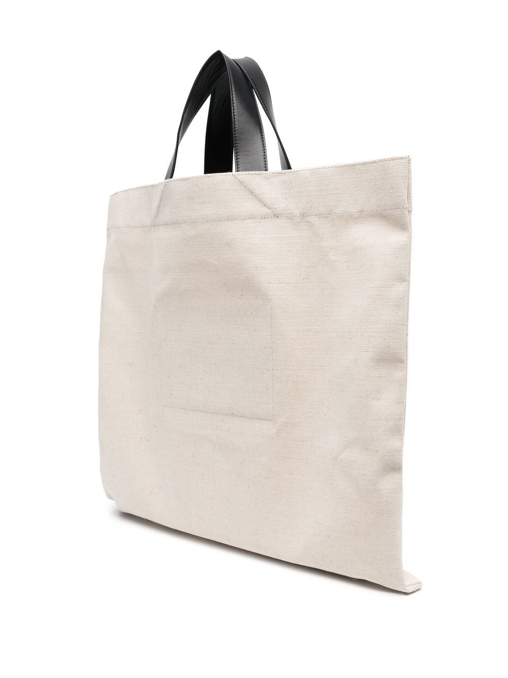 logo-print linen tote bag - 3