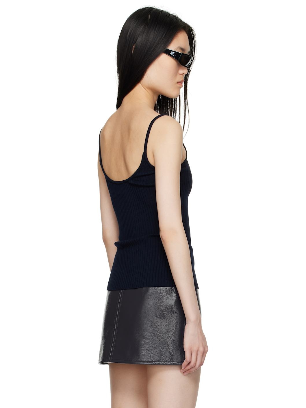 Navy Reedition Knit Tank Top - 3