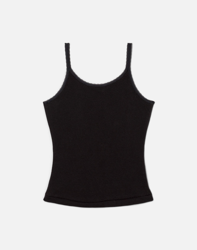 Lace Strap "Open Road" Tank - Washed Black 2