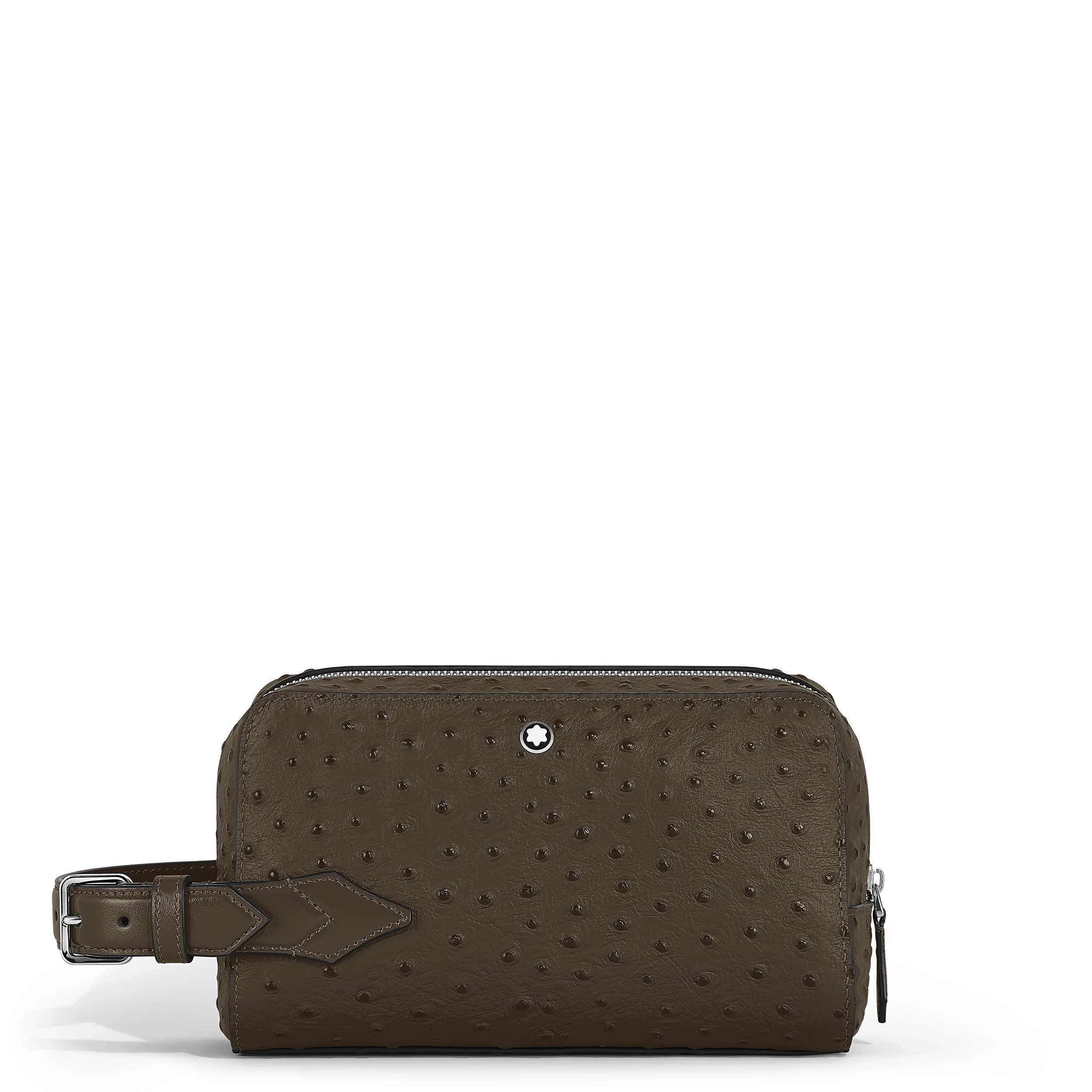 TOILETRY CLUTCH IN OSTRICH-EMBOSSED LEATHER - 1