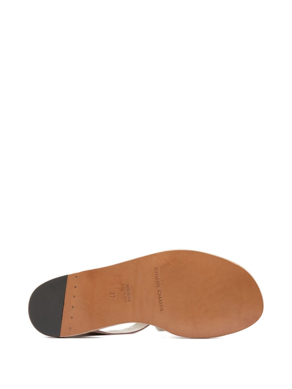 metallic leather sandals - 5