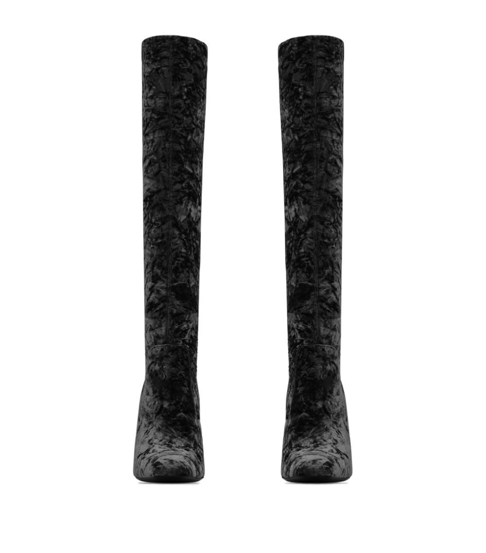 Nina over-the-knee boots in smooth stretch leather
