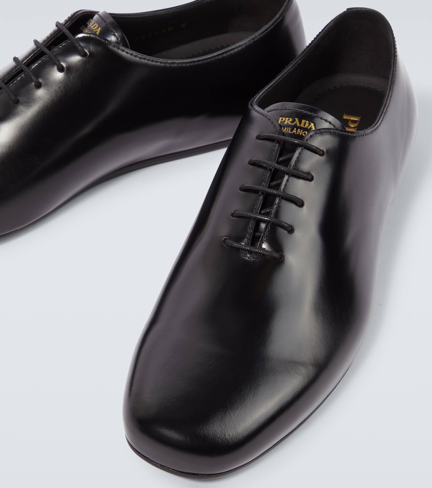 Brushed leather Oxford shoes - 3