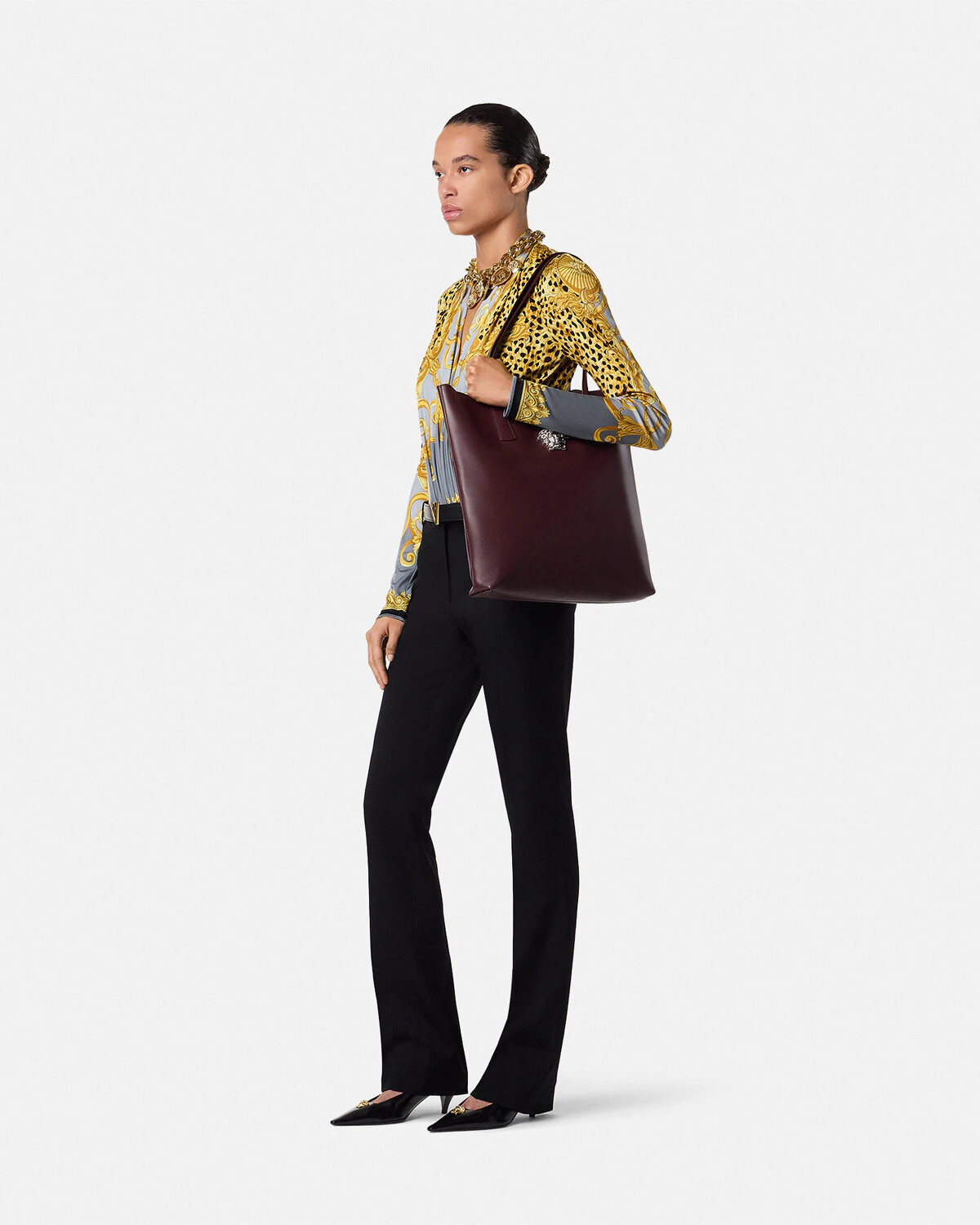 Cheetah Foulard Draped Bodysuit - 2