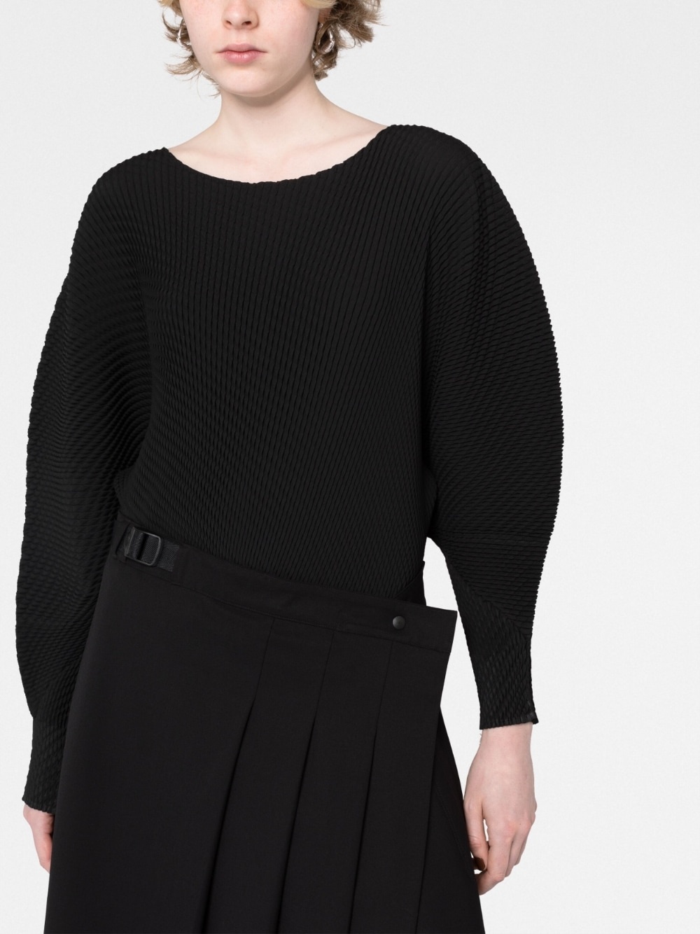 asymmetric-design recycled-polyester sweatshirt - 5