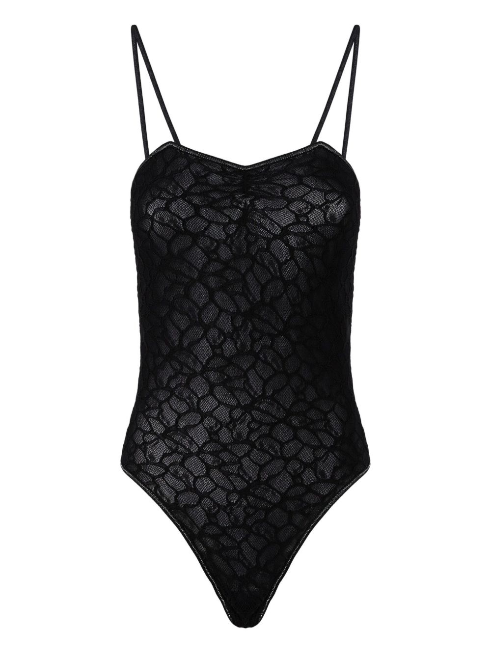 lace-textured bodysuit - 1