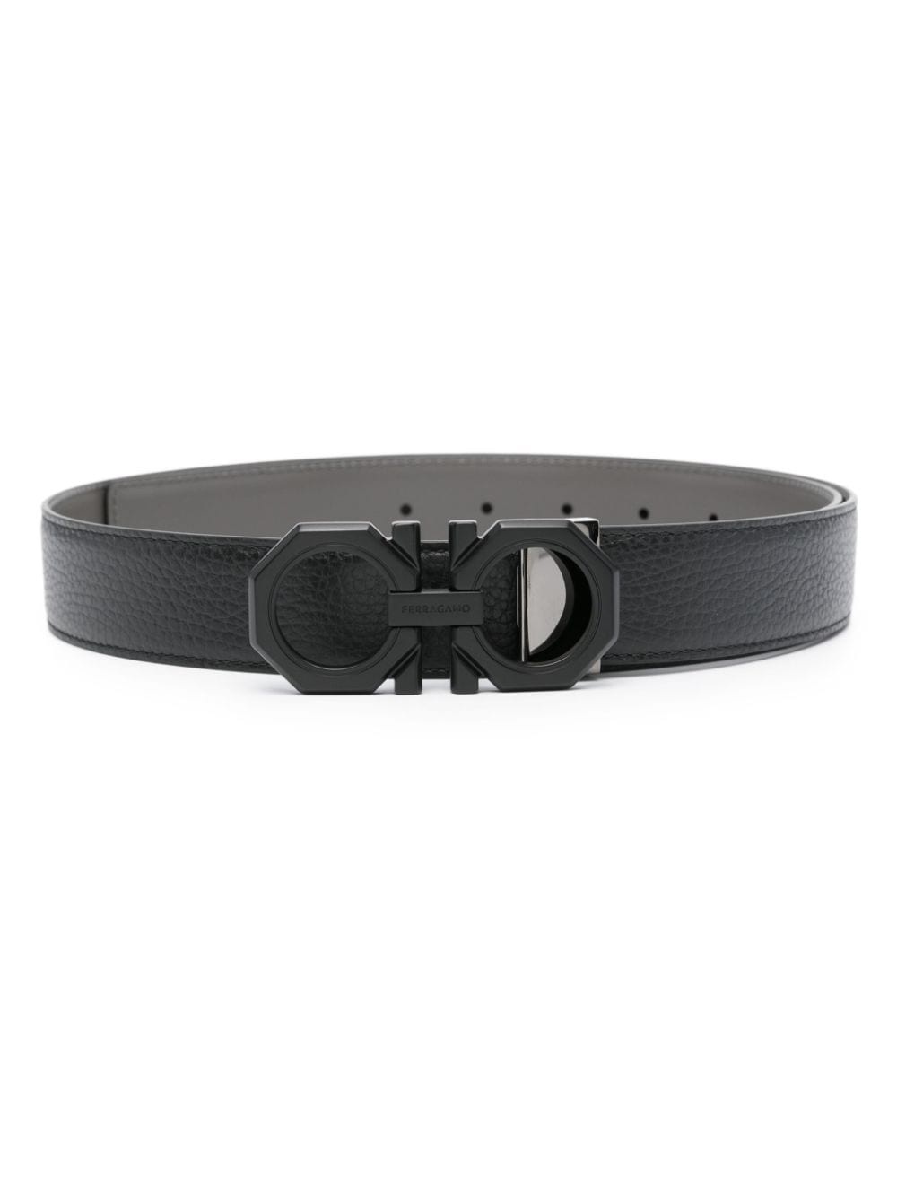 Gancini leather belt