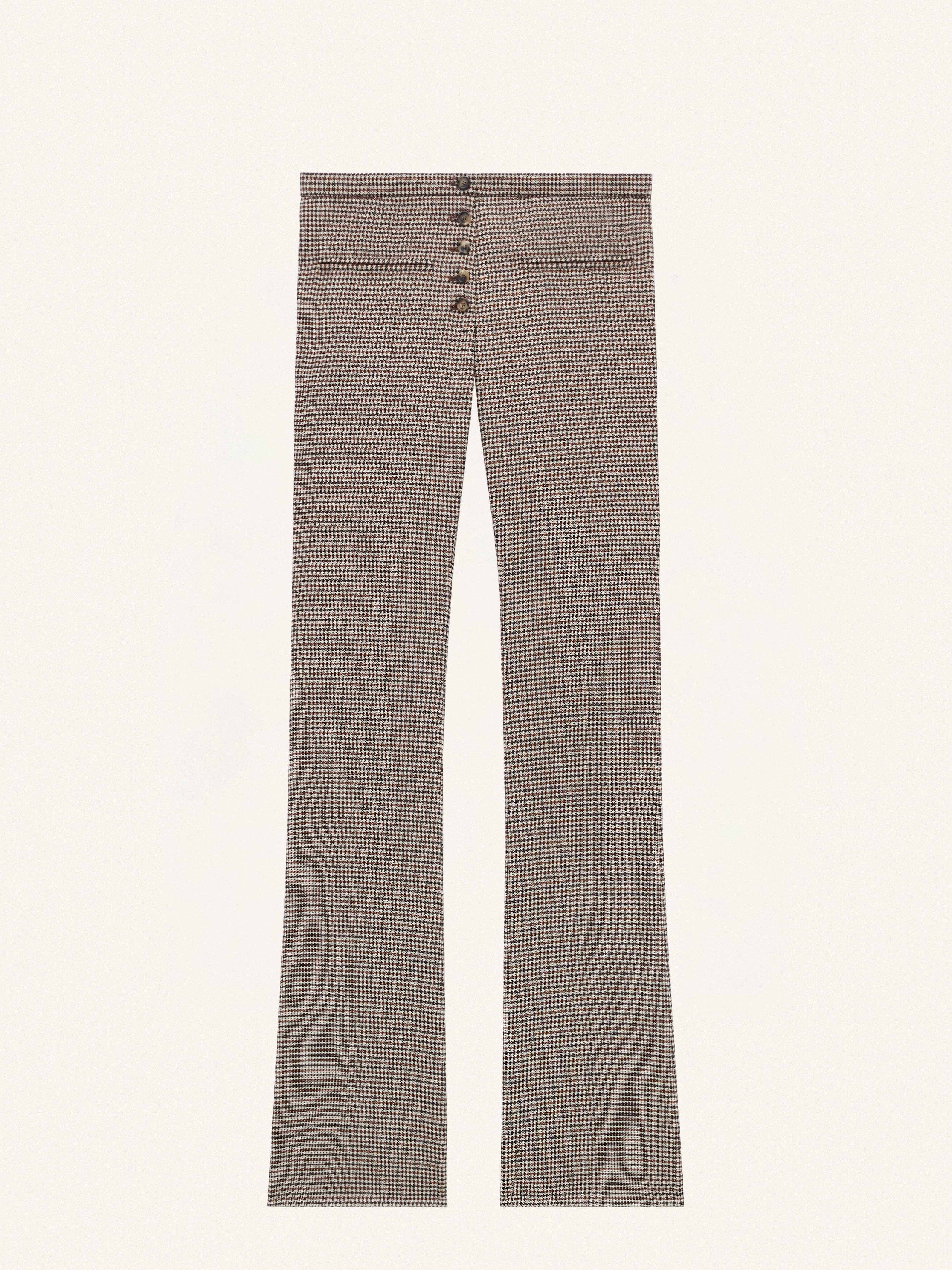 TAILORED SNAPS CHECKED PANTS - 1