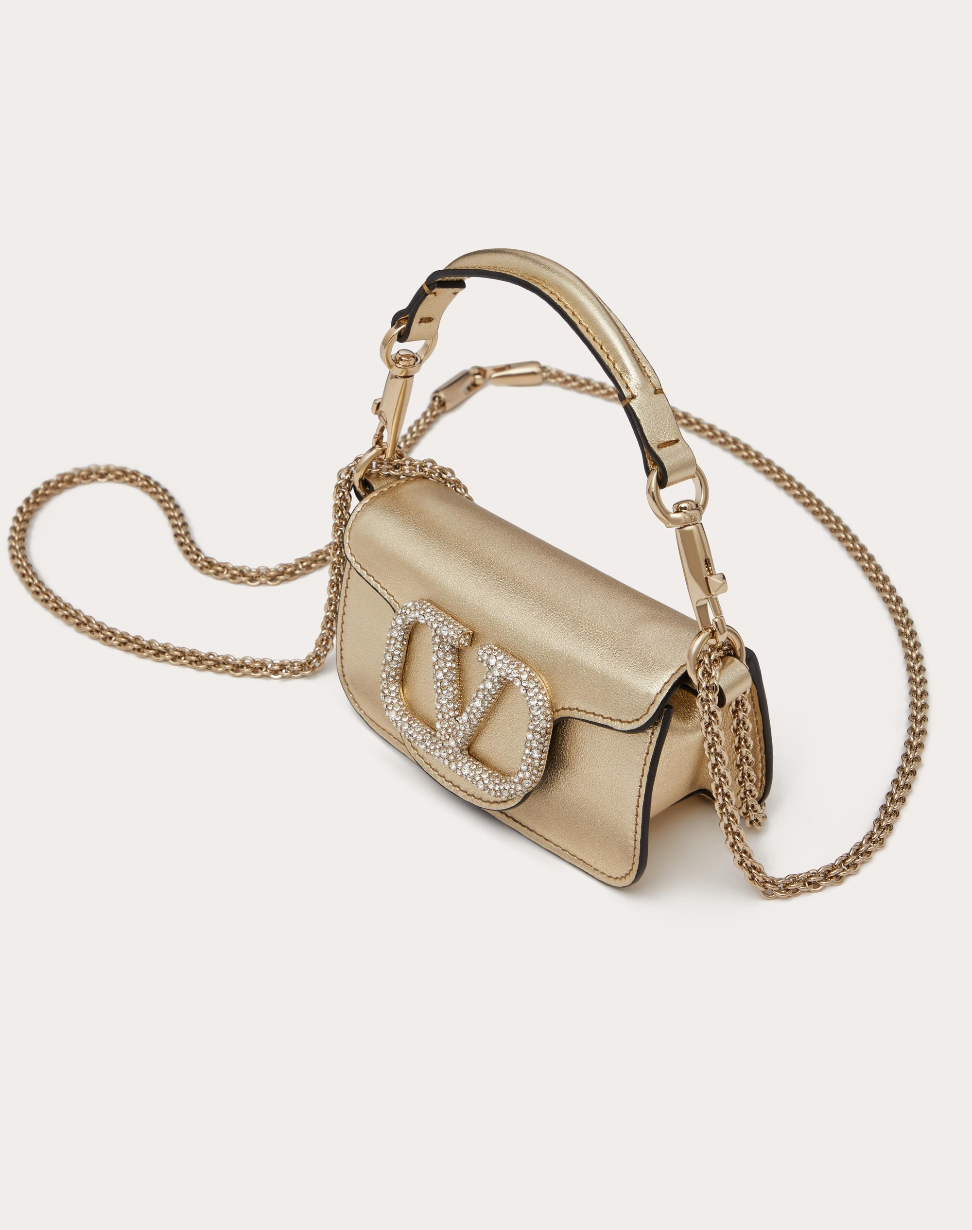 VALENTINO GARAVANI LOCÒ MICRO BAG WITH CHAIN AND JEWEL LOGO - 6