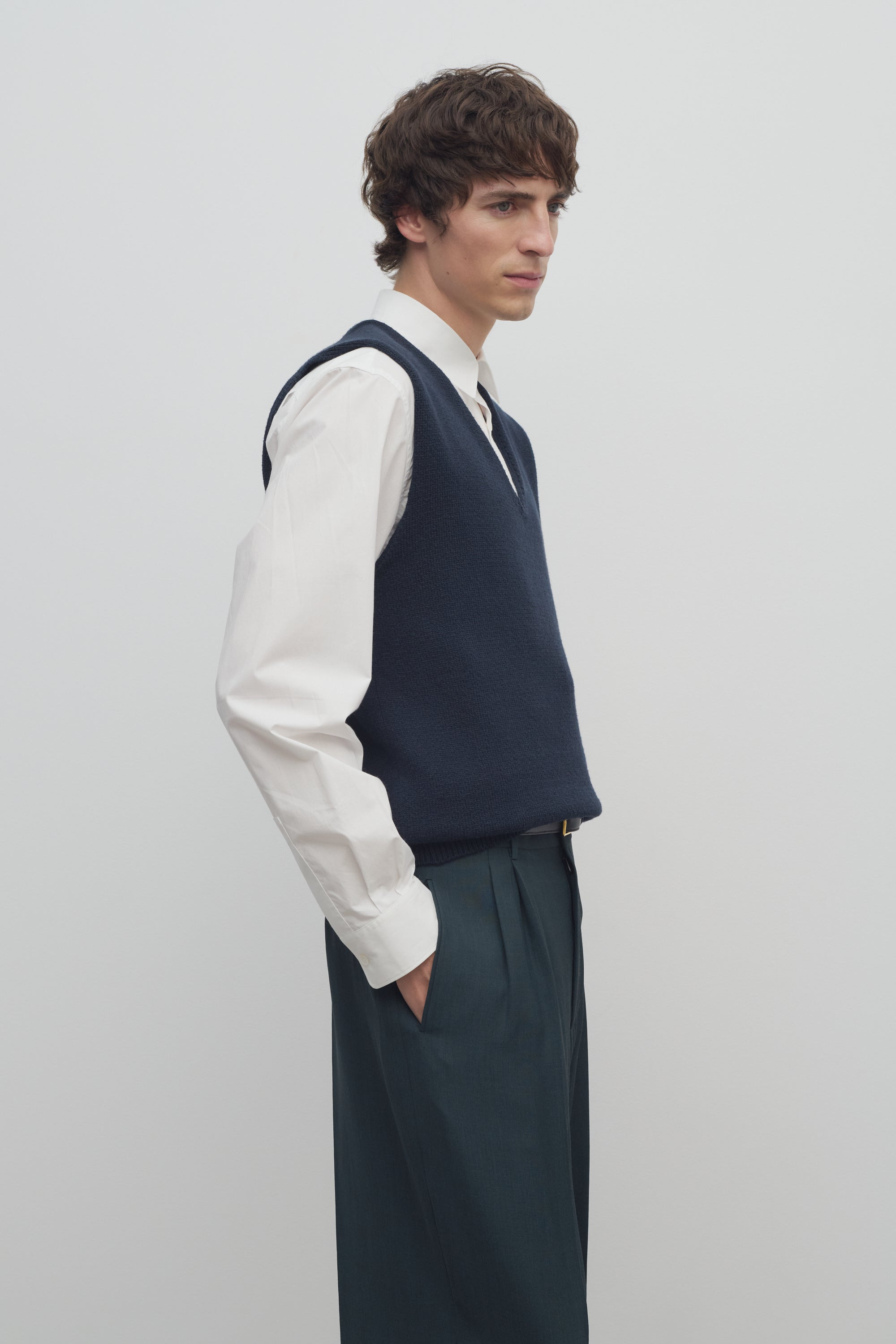 Cowen Vest in Virgin Wool and Cotton - 4