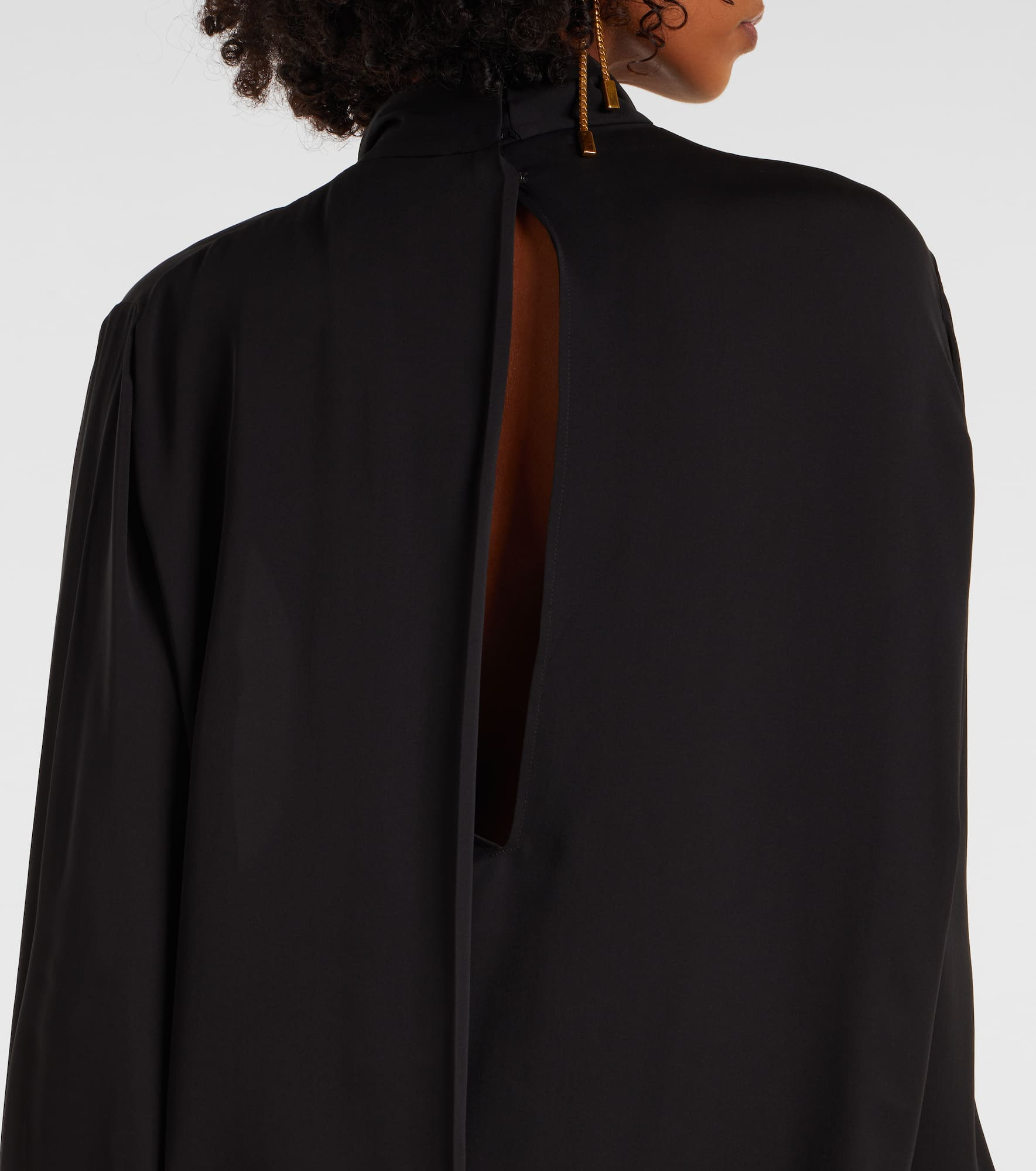 Draped silk satin blouse - 5