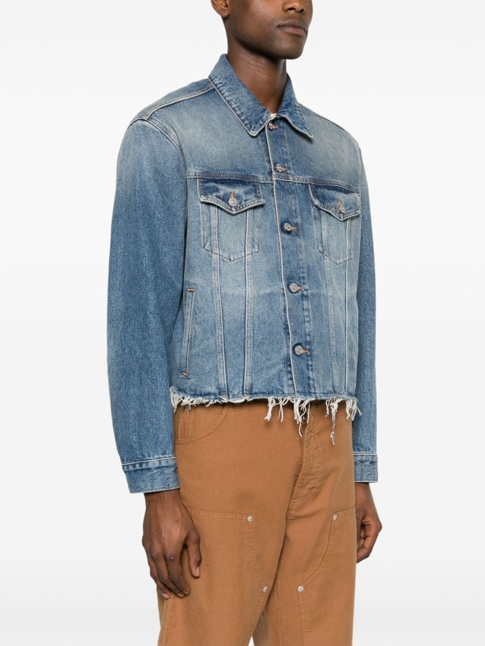 raw-cut denim jacket - 3