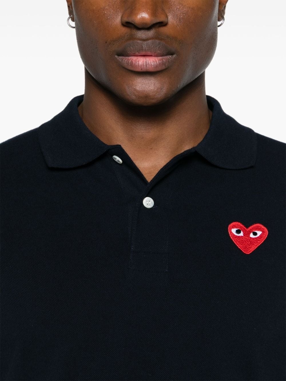 heart-patch cotton polo shirt - 6