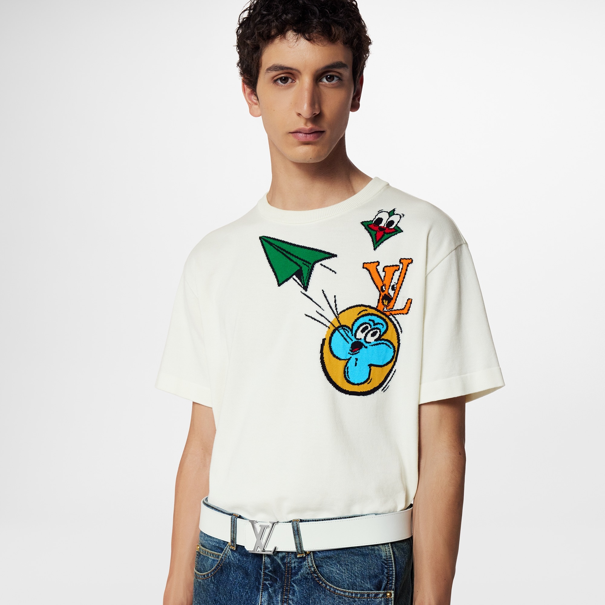 Monogram Comics Intarsia Short-Sleeved Crewneck - 5