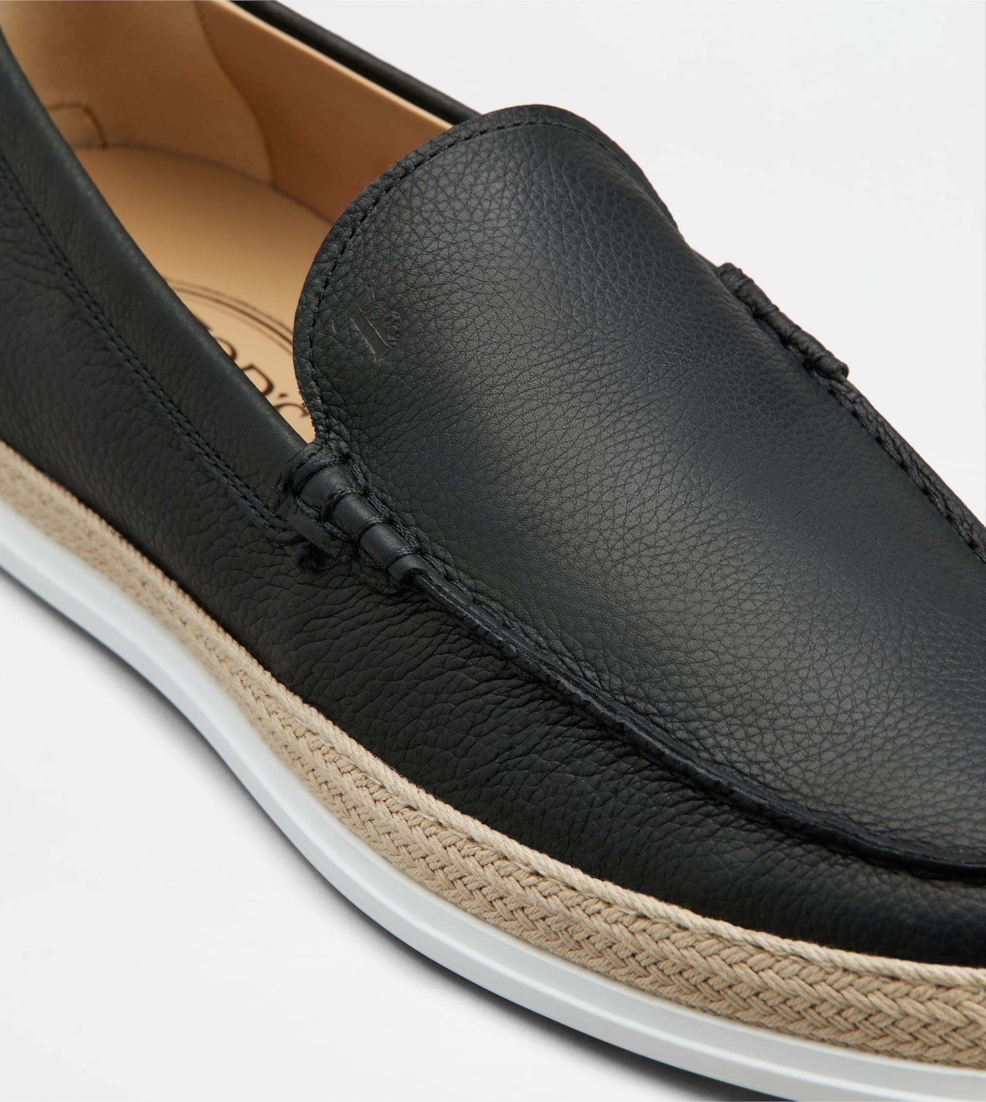 SLIPPER LOAFERS IN LEATHER - BLACK - 5