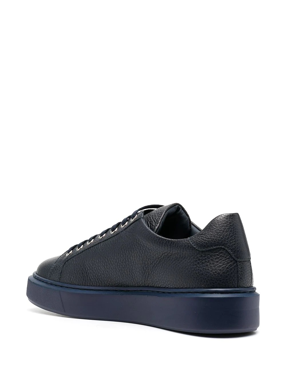 grained leather sneakers - 3