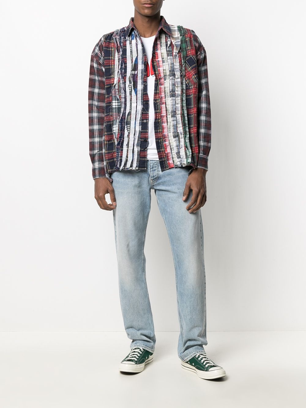 mixed-plaid shirt - 2