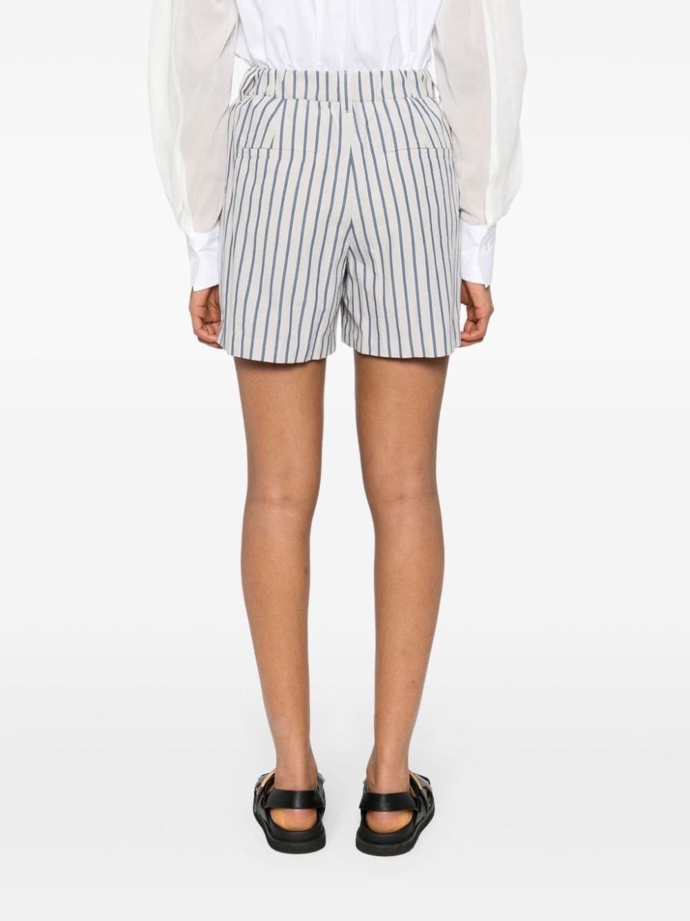 high-waist striped shorts - 4