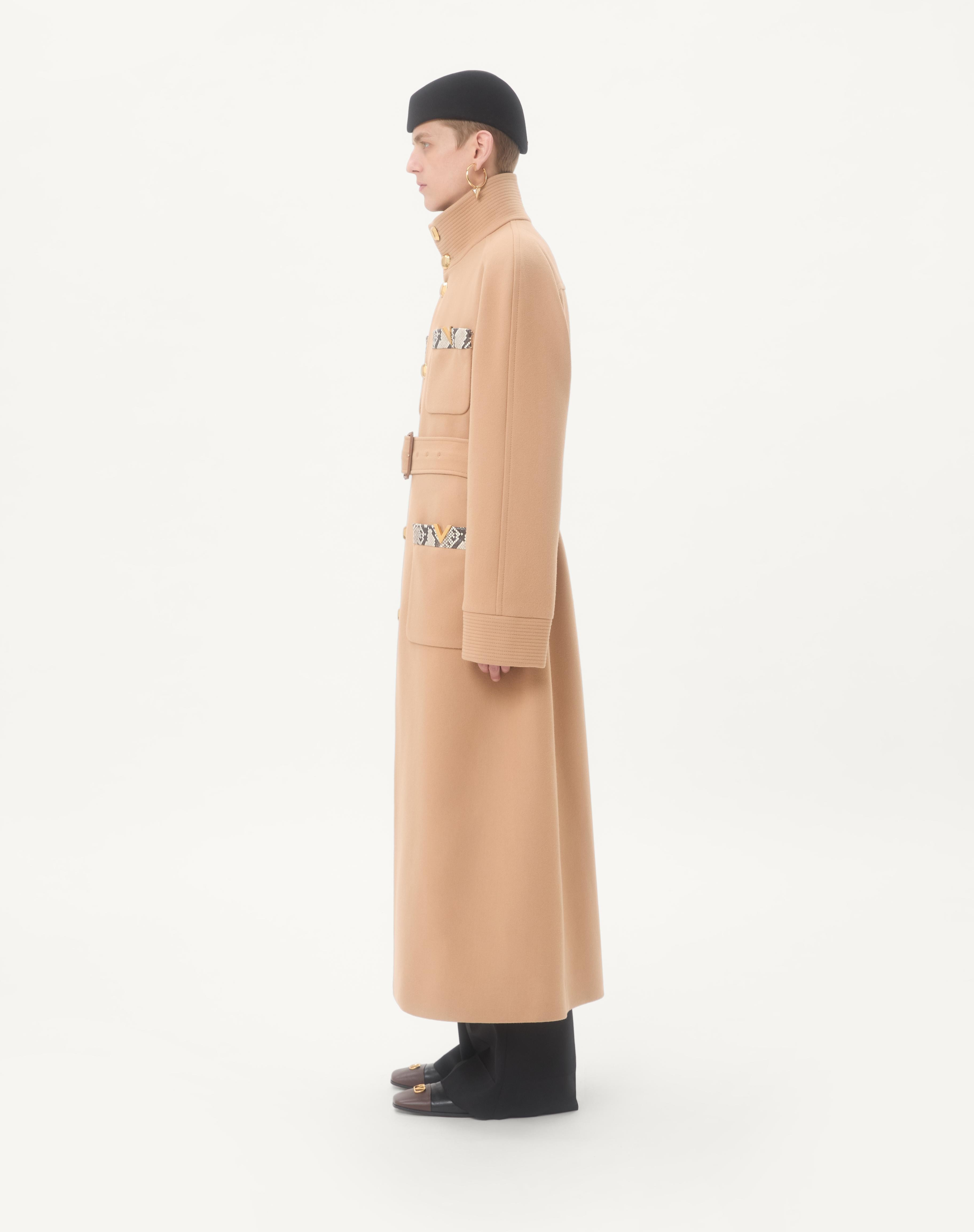 VALENTINO DOUBLE-BREASTED TRENCH COAT IN WOOL FELT WITH AYERS INSERTS - 5