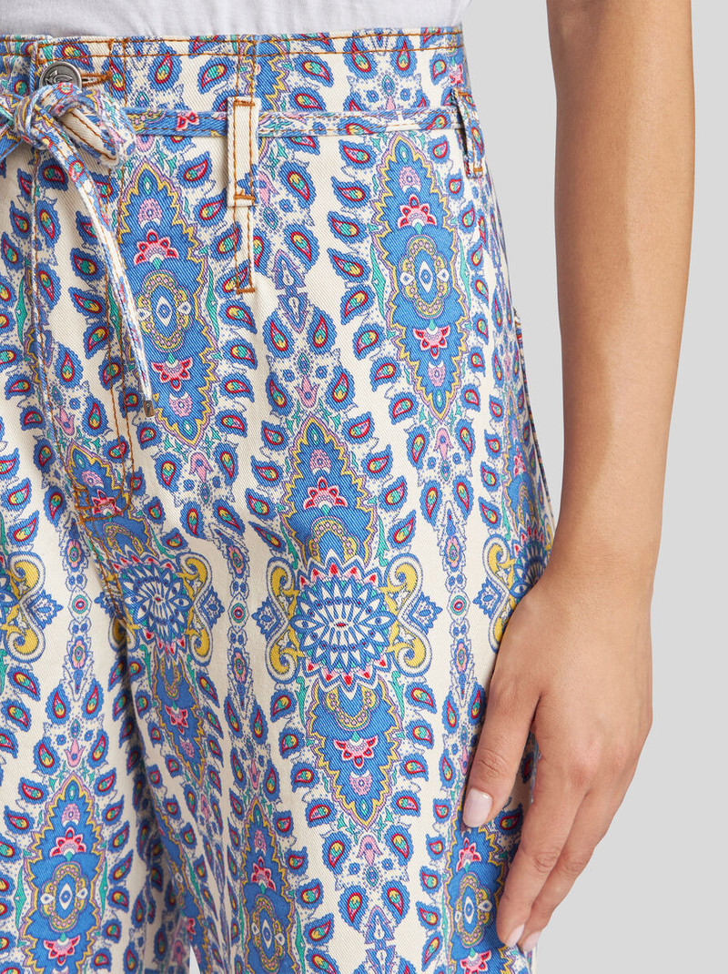 Etro CULOTTE JEANS WITH BELT AND MEDALLION/PAISLEY MOTIF outlook