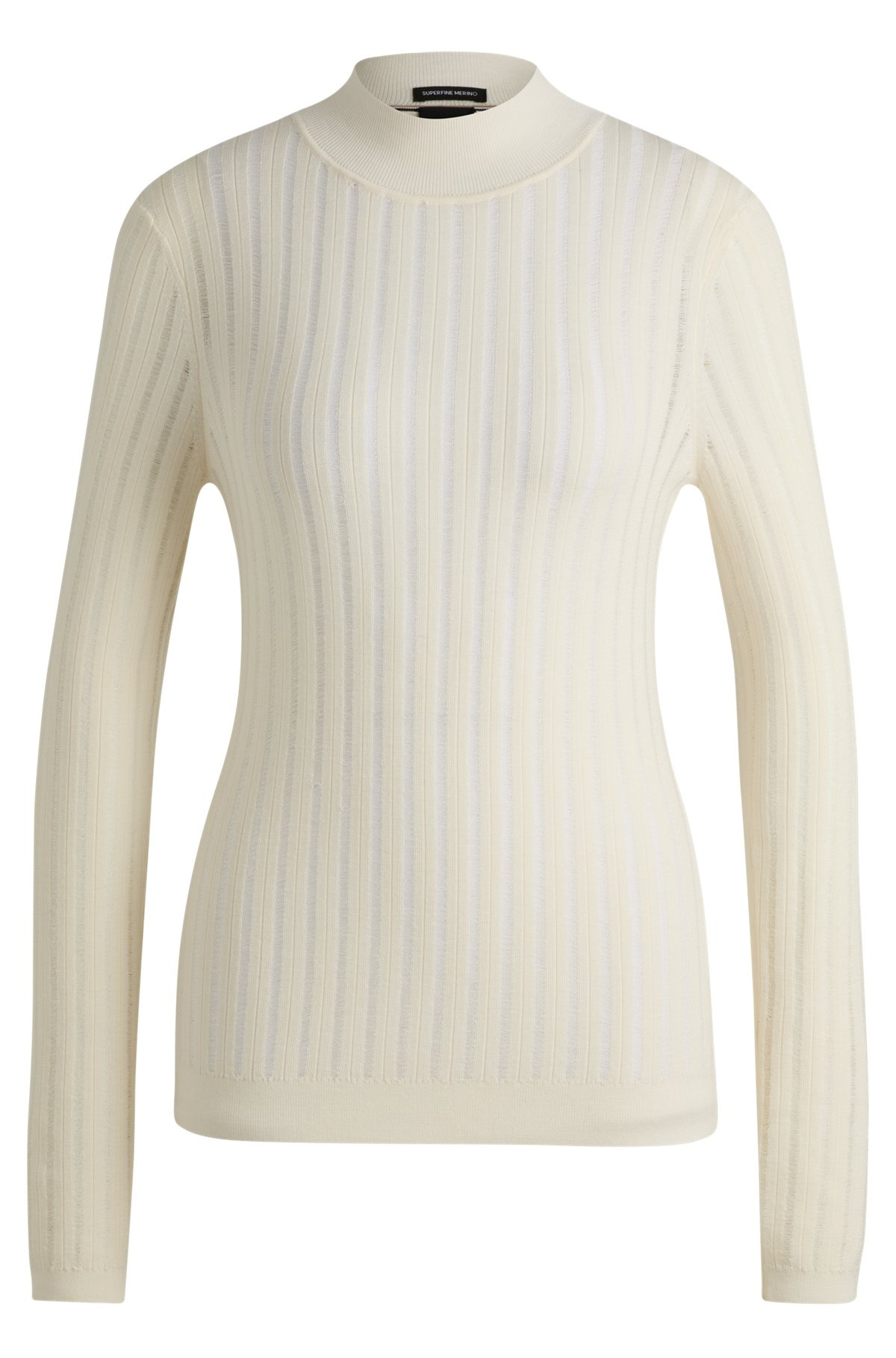 WOOL SWEATER WITH STRUCTURED STRIPES - 1