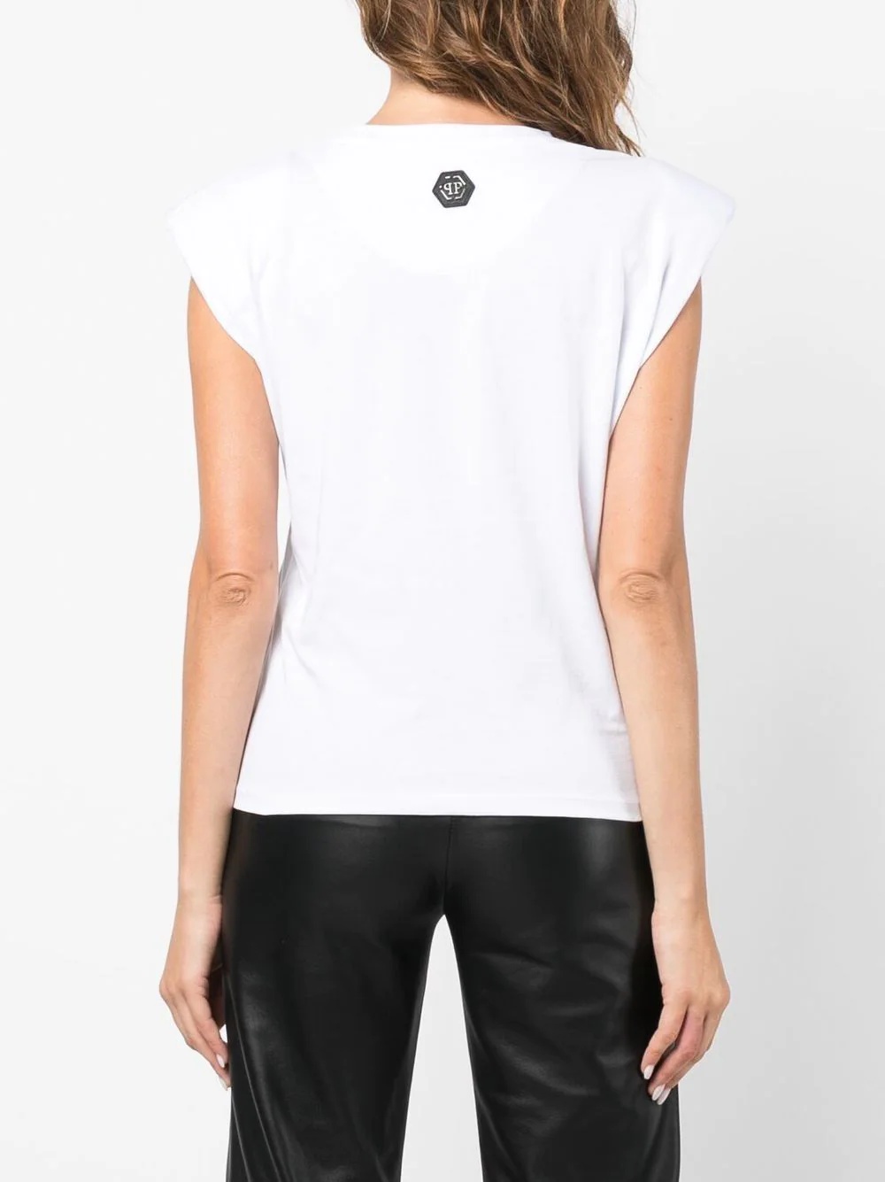 Skull-print Padded-shoulder tank top - 4