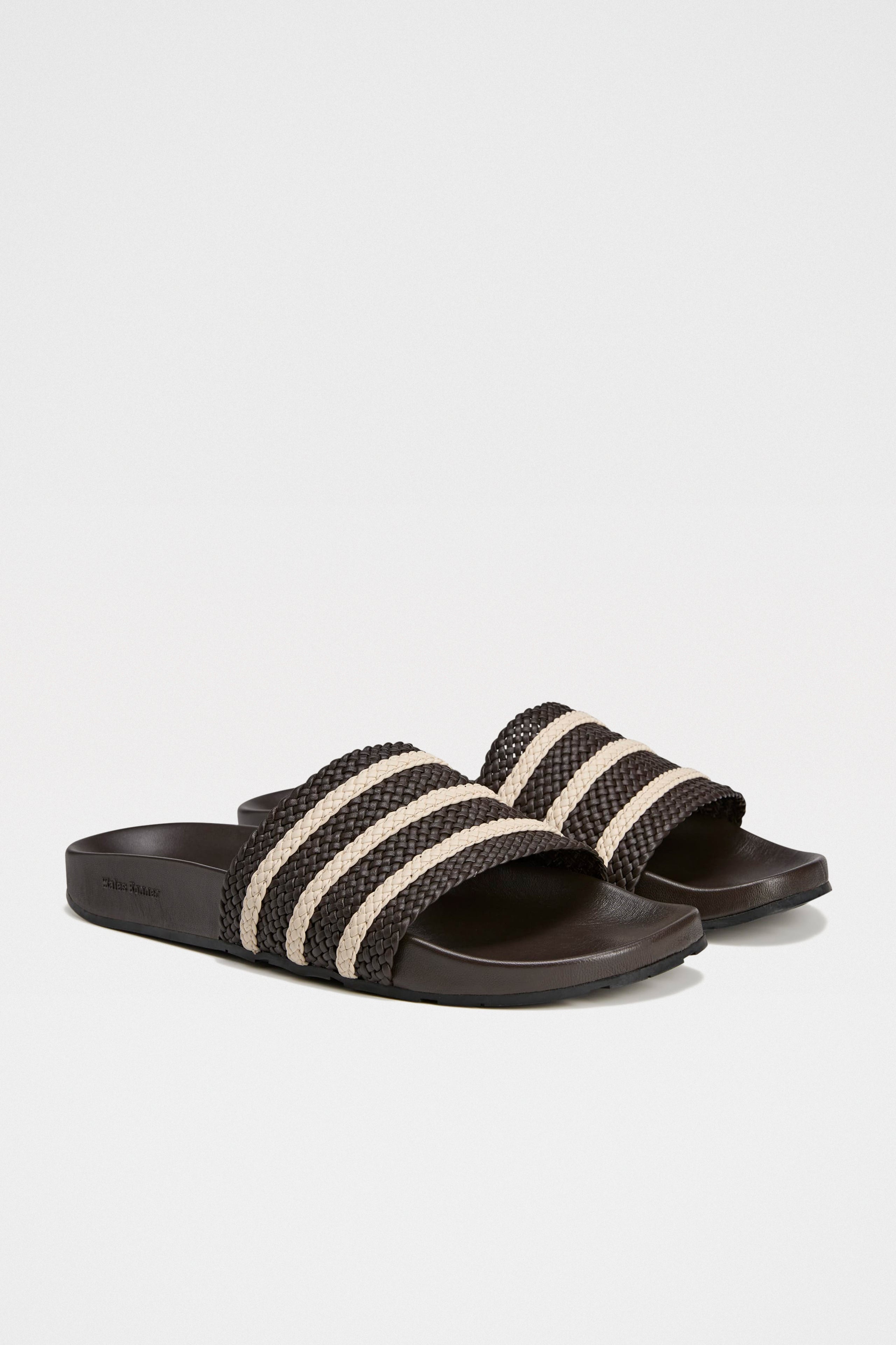 ADIDAS BY WALES BONNER ADILETTE SLIDES DARK BROWN / WONDER WHITE - 4