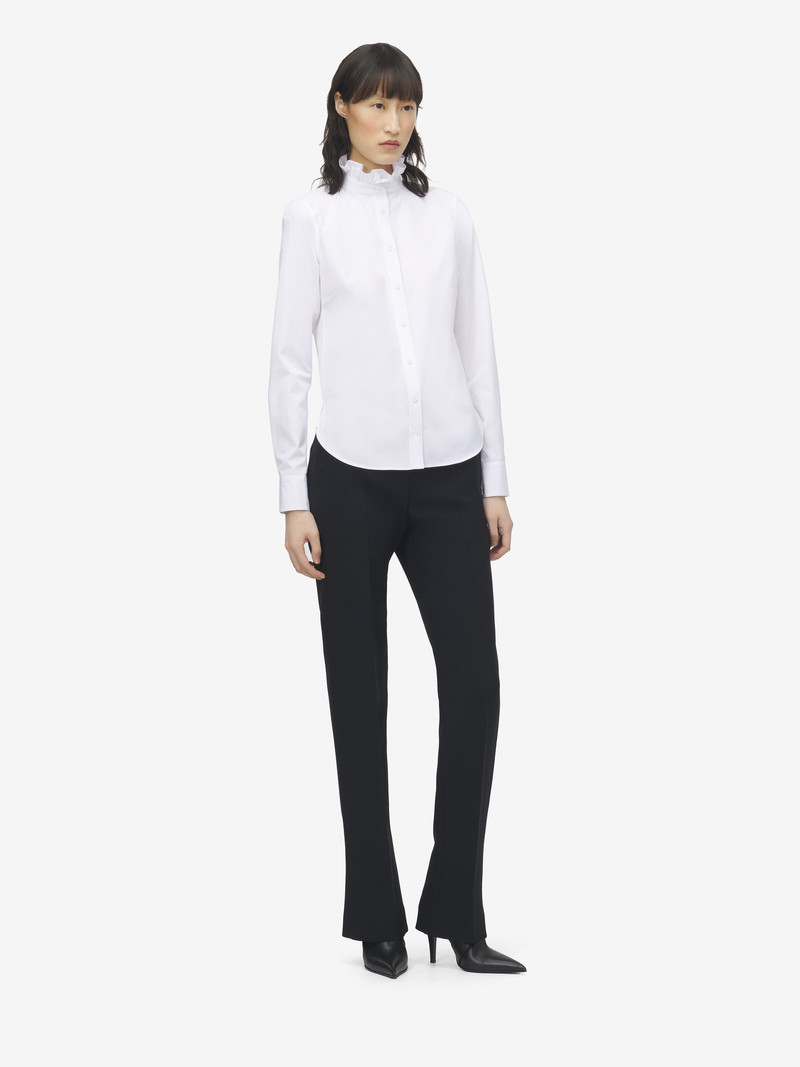 Ruffle Neck Poplin Shirt 3
