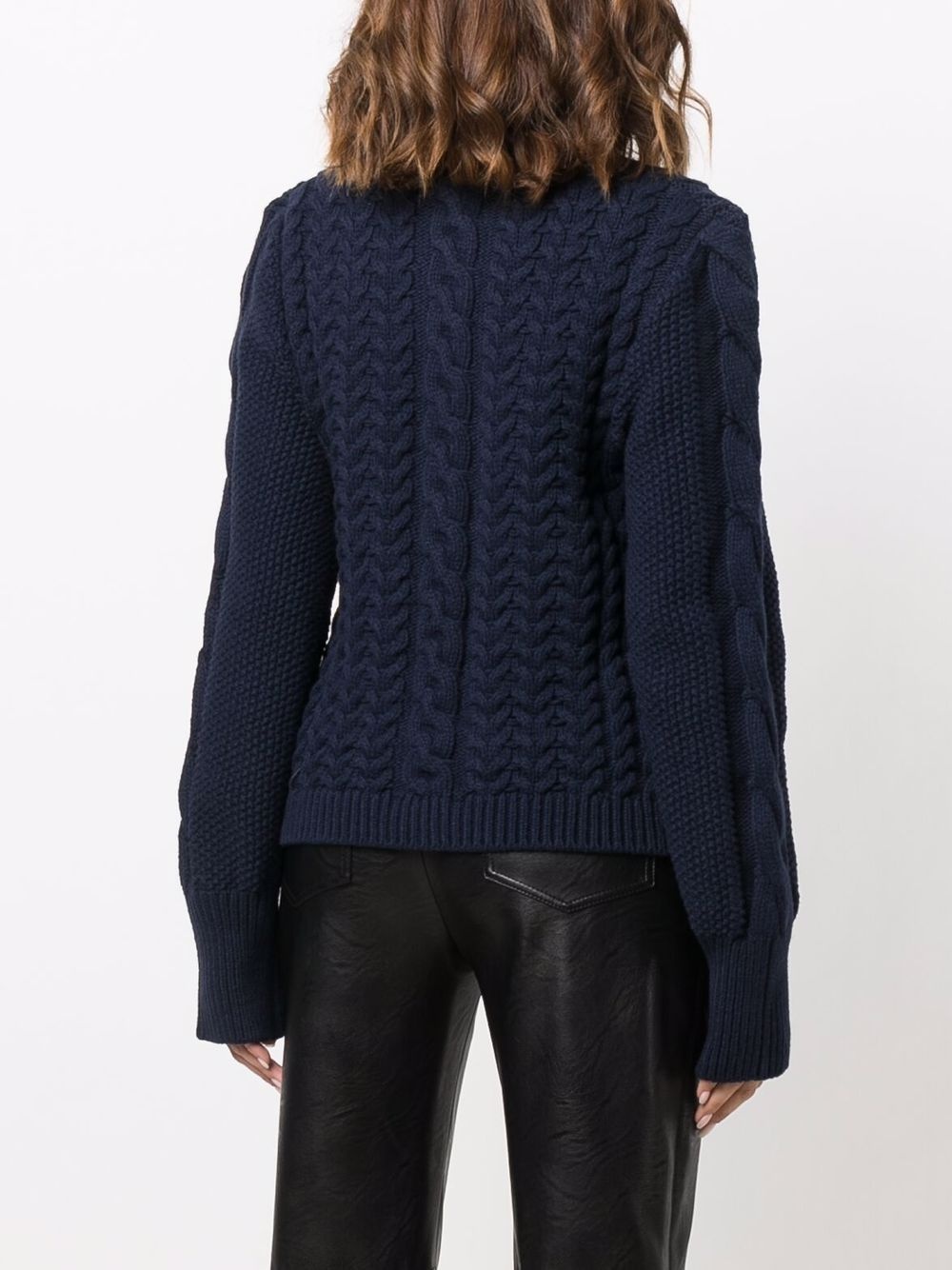long-sleeve cable-knit jumper - 4
