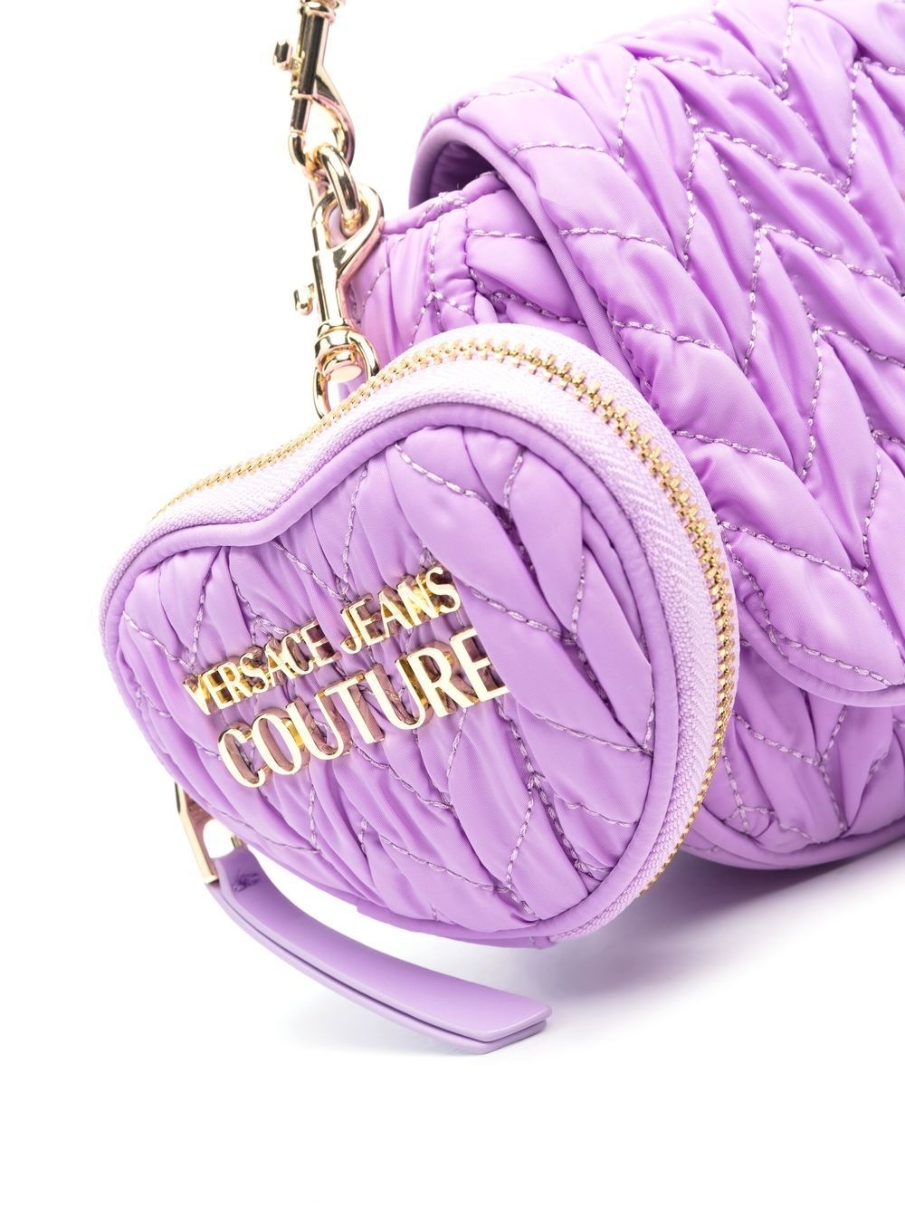 faux leather matelassé shoulder bag - 4