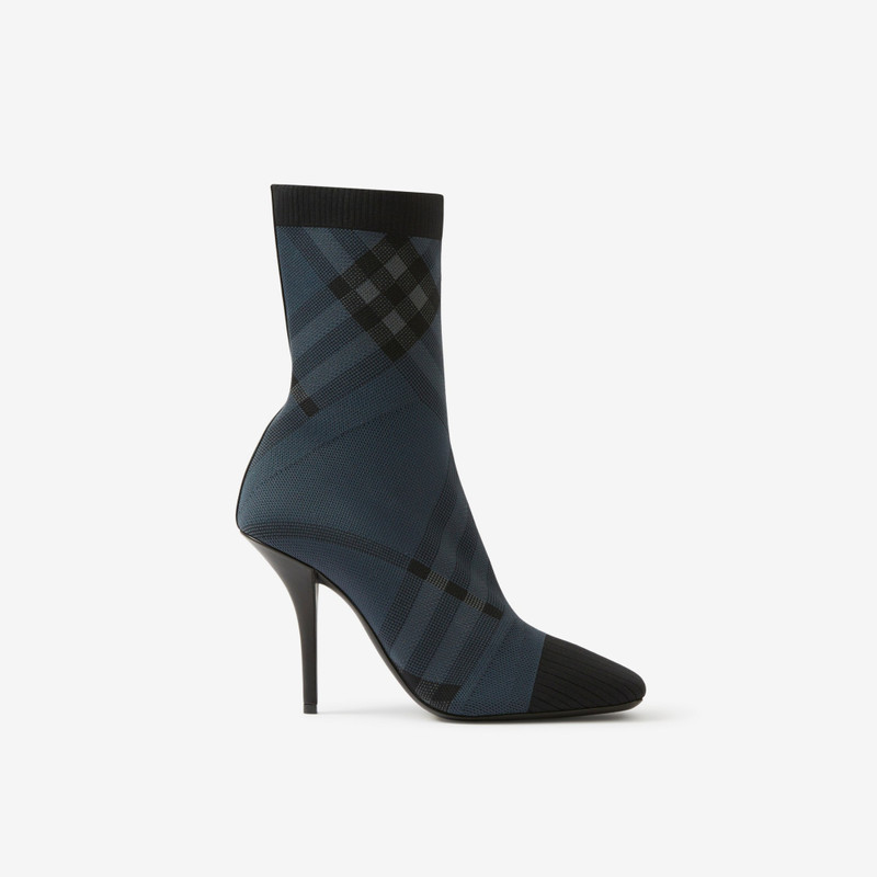 Knitted Check Sock Boots 1