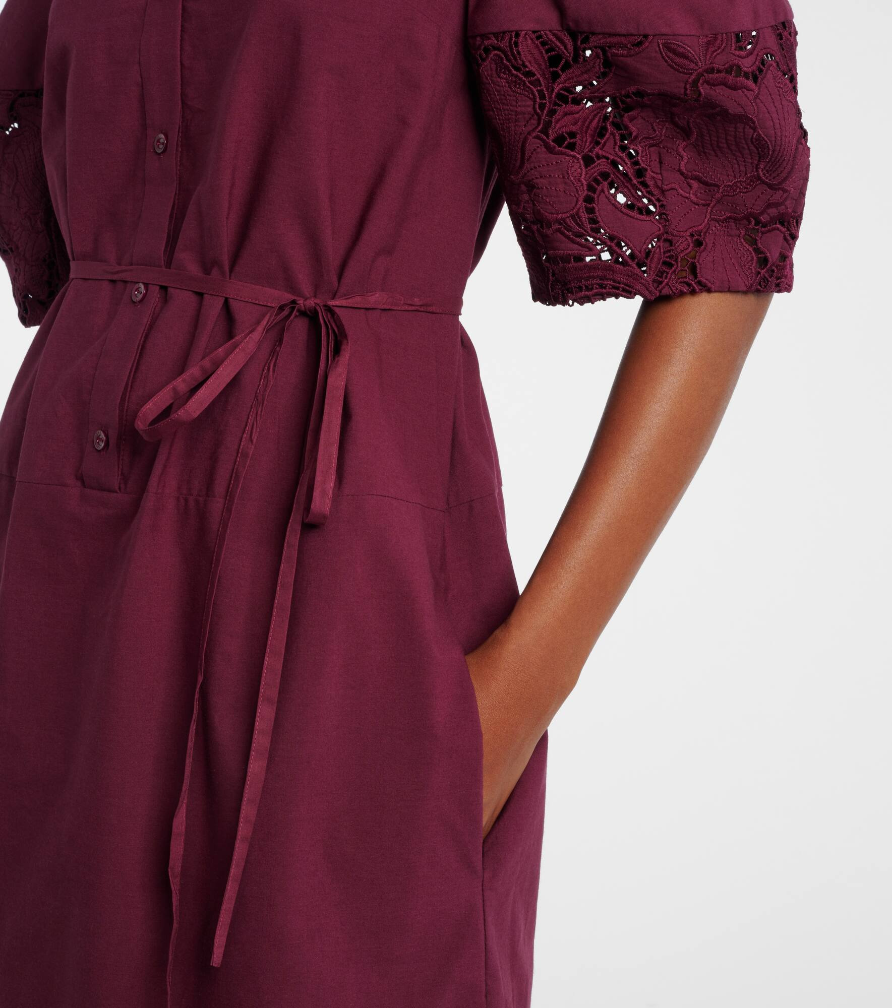 Cotton-blend shirt dress - 5