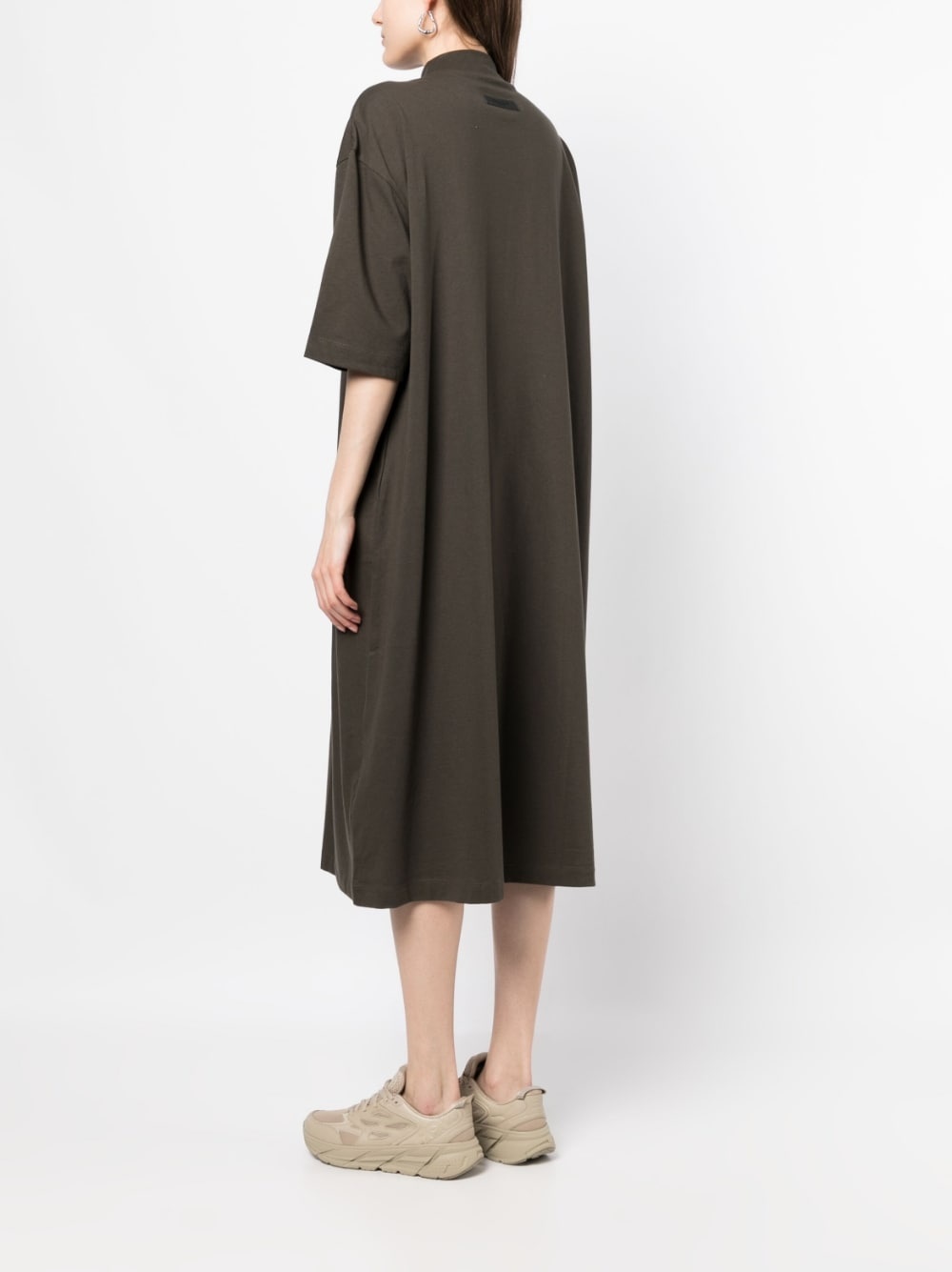 logo-patch midi dress - 4