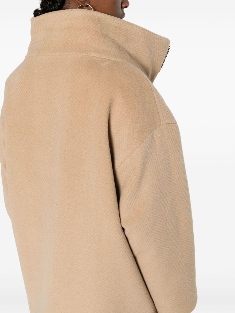 zip-up hooded coat - 6