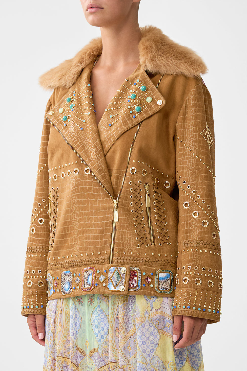 OVERSIZED LEATHER BIKER JACKET - 5