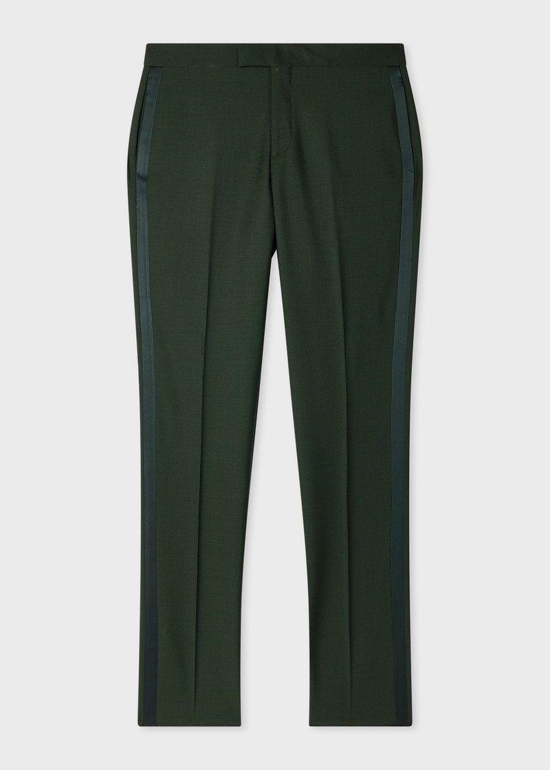 Tailored-Fit Dark Green Wool-Mohair Trousers 1