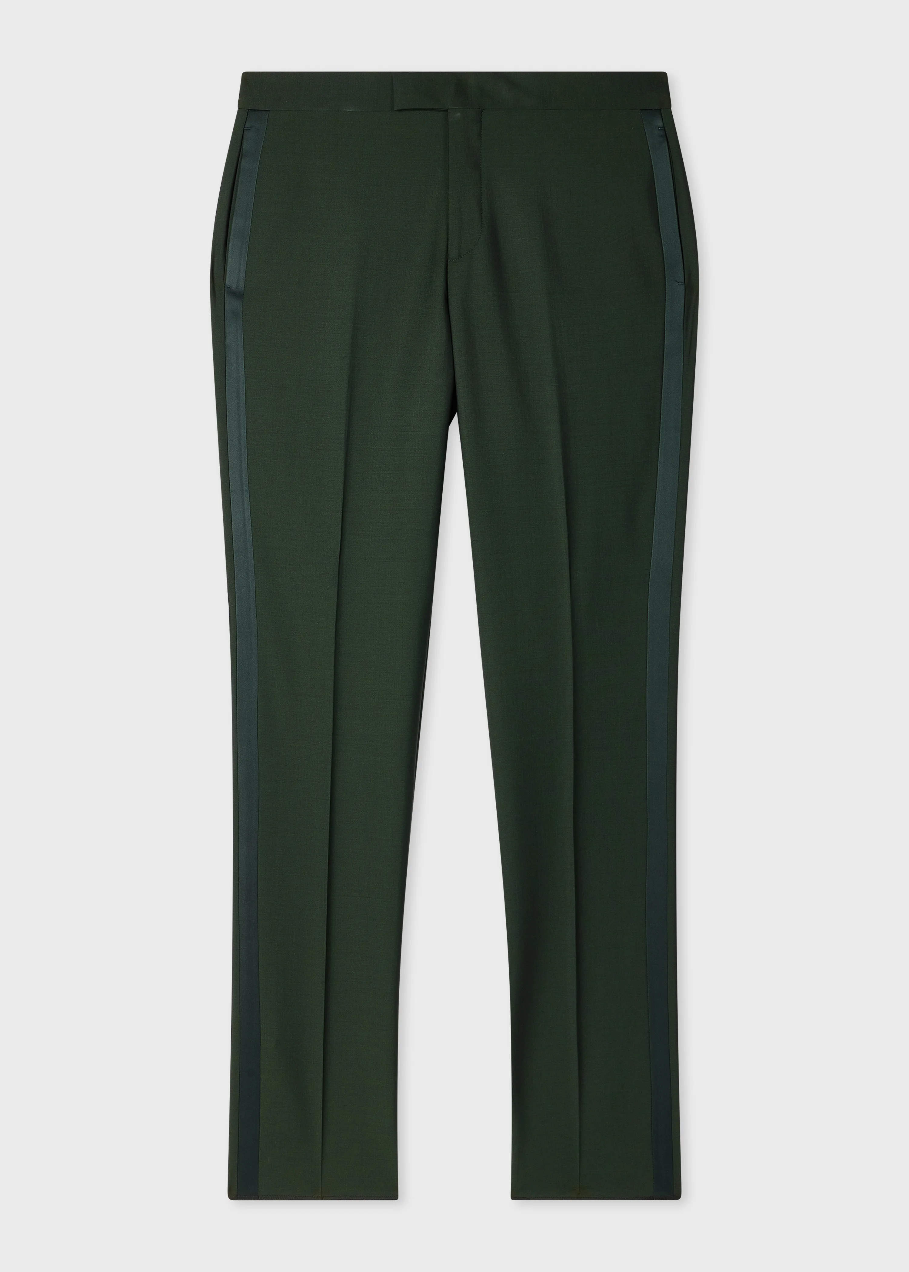 Tailored-Fit Dark Green Wool-Mohair Trousers - 1